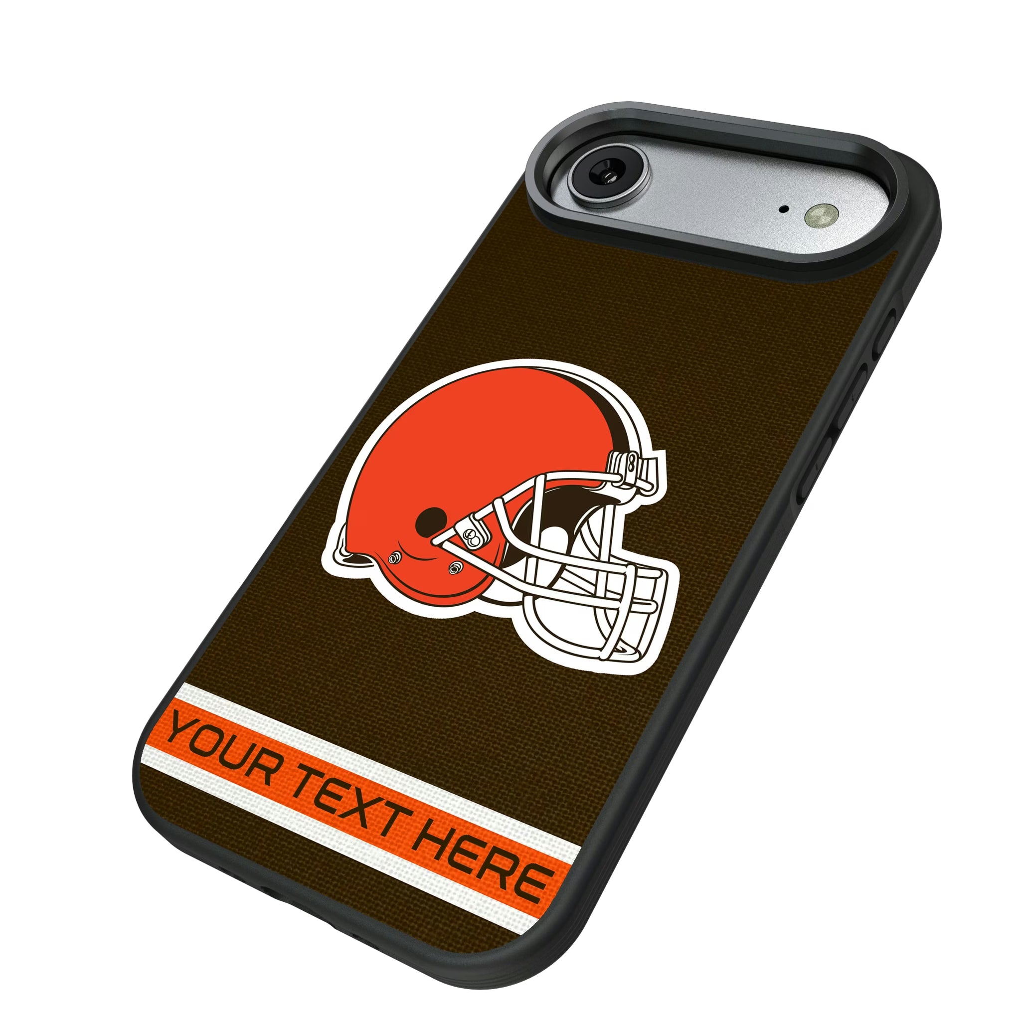 Cleveland Browns Personalized Stripe iPhone Bump Phone Case for Apple iPhone - Isometric View#Device_iPhone Air