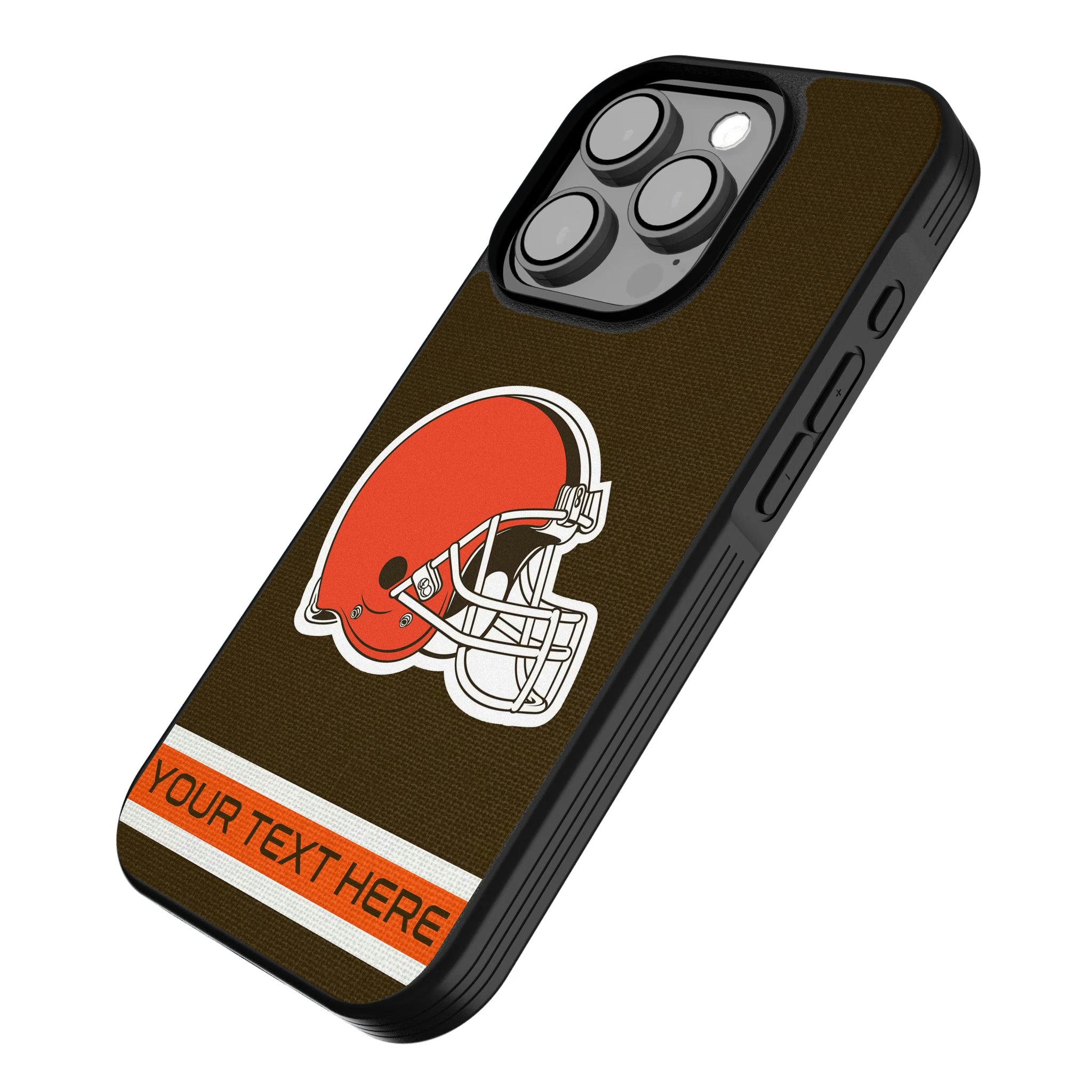 Cleveland Browns Personalized Stripe iPhone Bump Phone Case for Apple iPhone - Isometric View