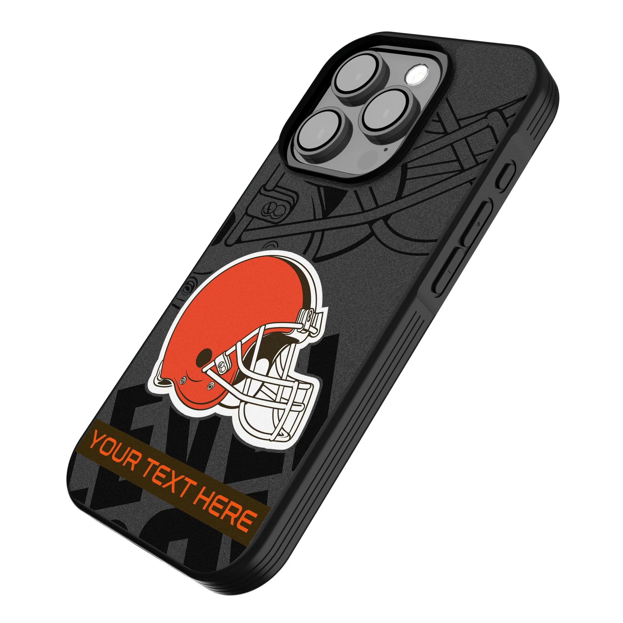 Cleveland Browns Personalized Tilt iPhone Bump Phone Case for Apple iPhone - Isometric View