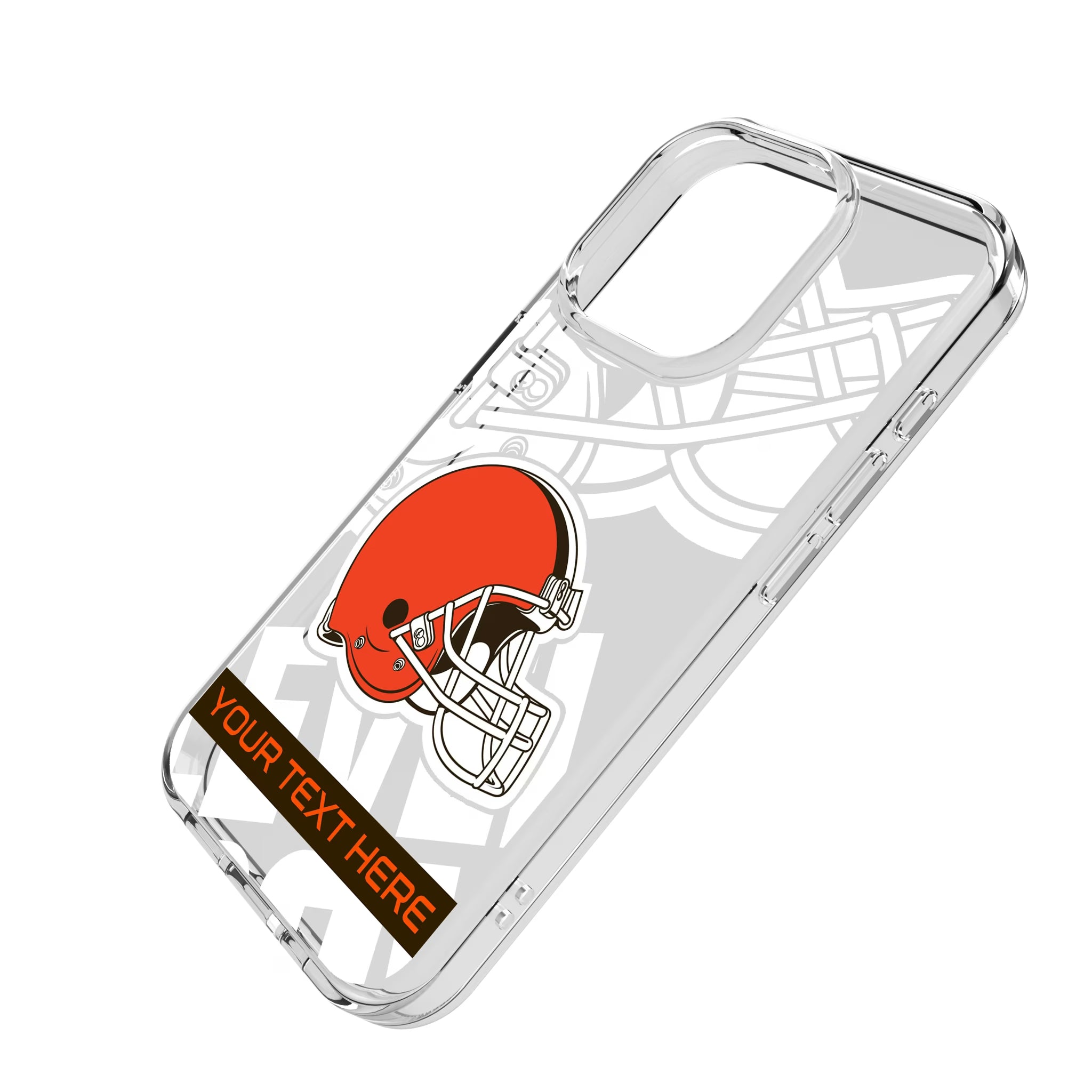 Cleveland Browns Personalized Tilt iPhone Clear Phone Case for Apple iPhone - Isometric View