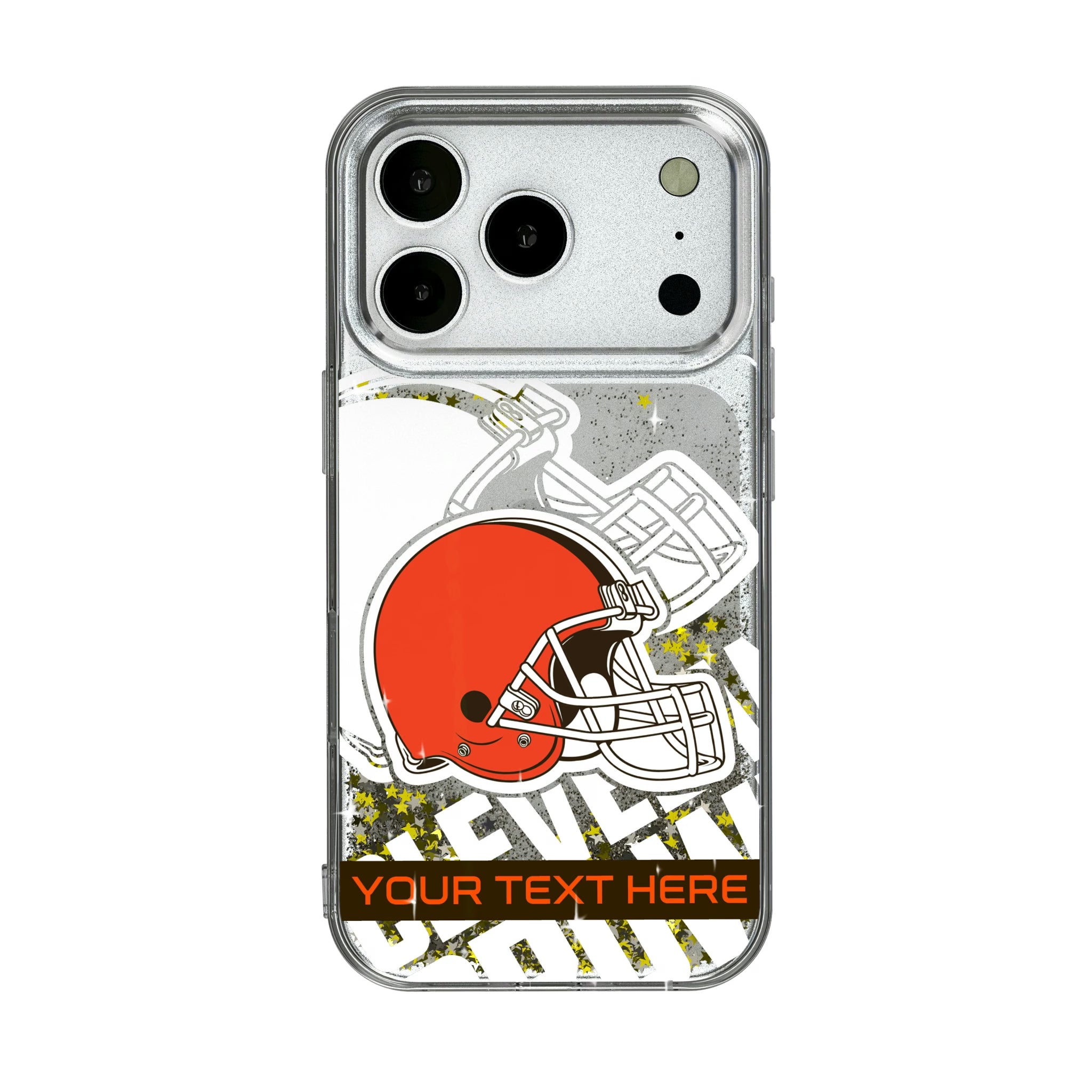 Cleveland Browns Personalized Tilt iPhone Glitter Phone Case for Apple iPhone