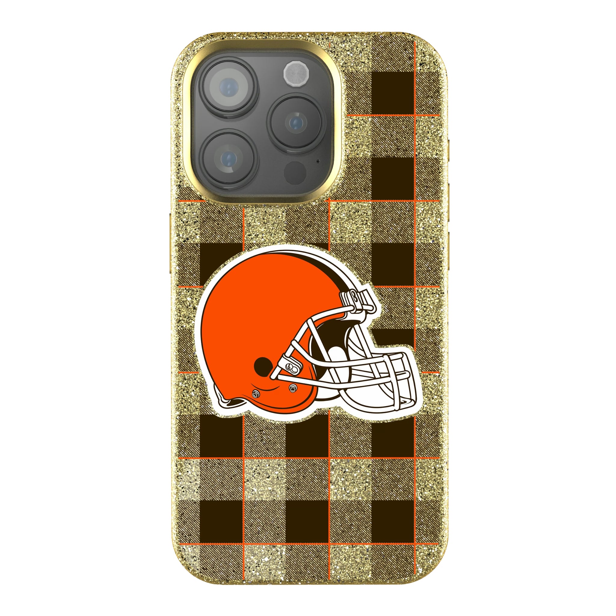 Cleveland Browns Plaid iPhone Bling Phone Case for Apple iPhone