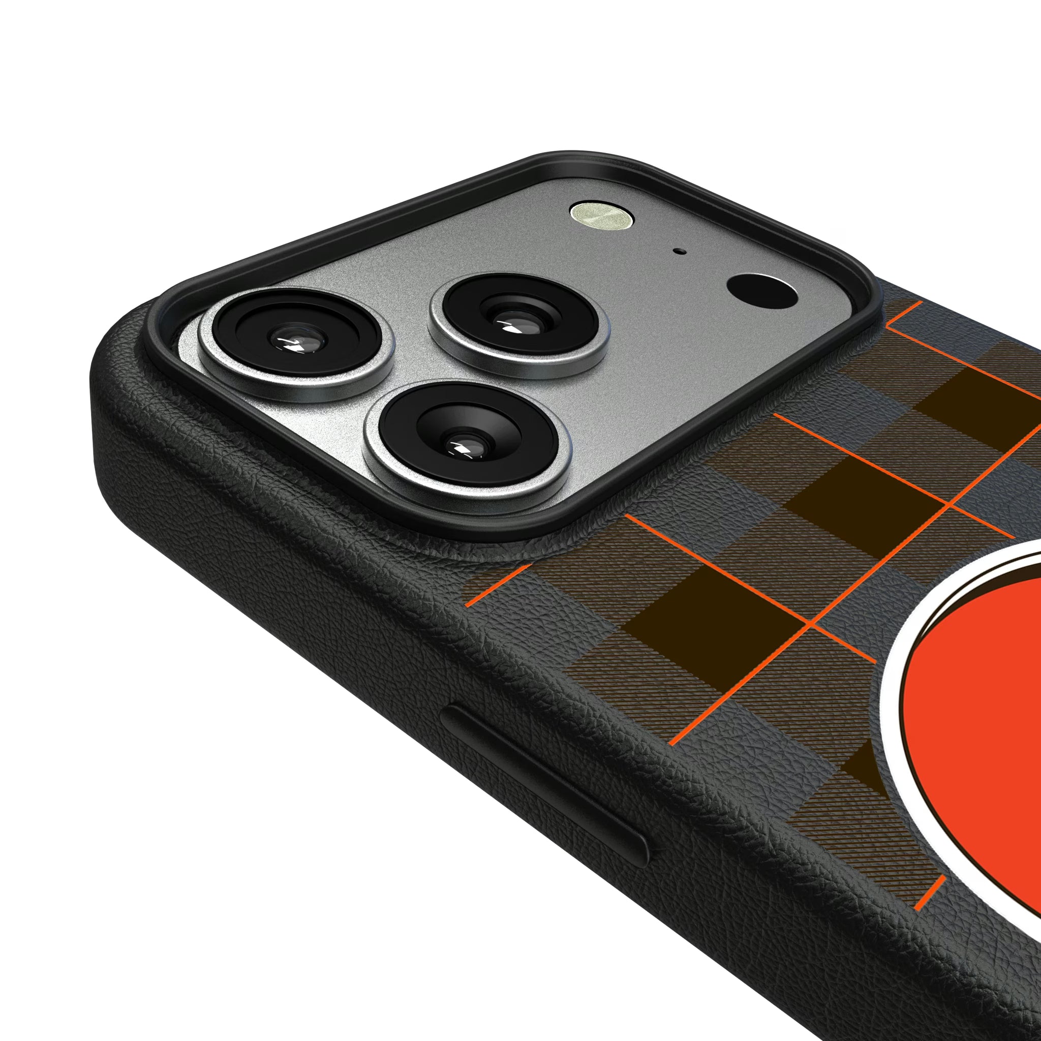Cleveland Browns Plaid iPhone MagSafe Compatible Phone Case for Apple iPhone - Detail#Device_iPhone 17 Pro