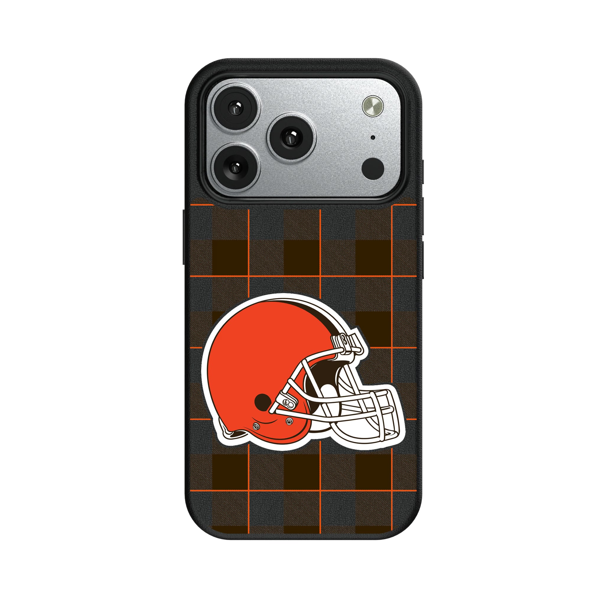 Cleveland Browns Plaid iPhone MagSafe Compatible Phone Case for Apple iPhone#Device_iPhone 17 Pro