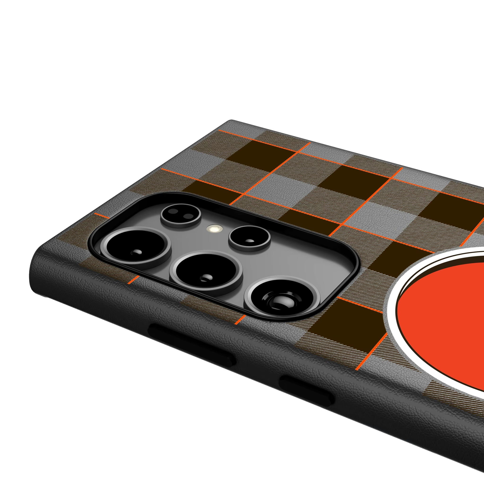 Cleveland Browns Plaid Galaxy MagSafe Compatible Phone Case for Samsung Galaxy - Detail