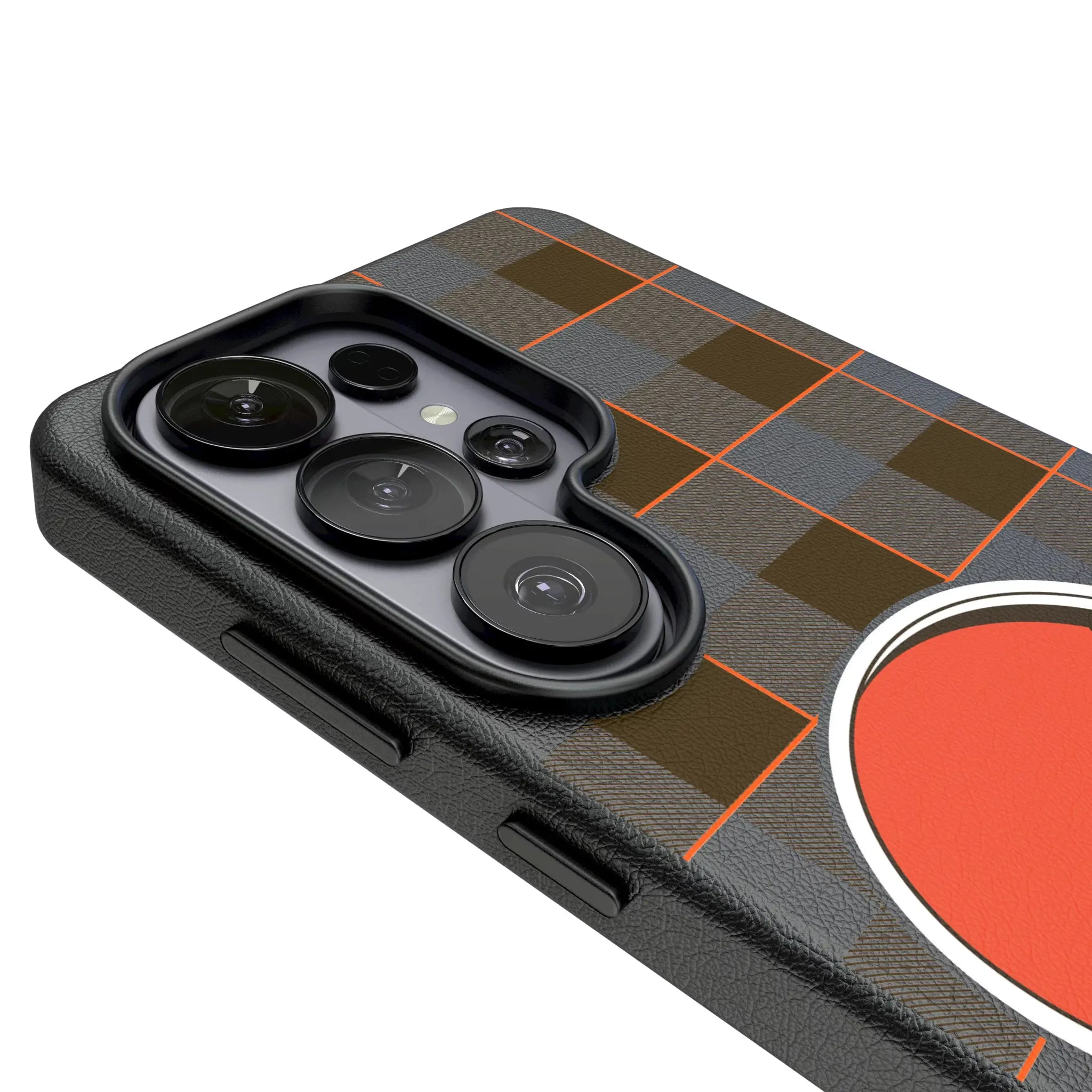 Cleveland Browns Plaid Galaxy MagSafe Compatible Phone Case for Samsung Galaxy - Detail#Device_Galaxy S26 Ultra