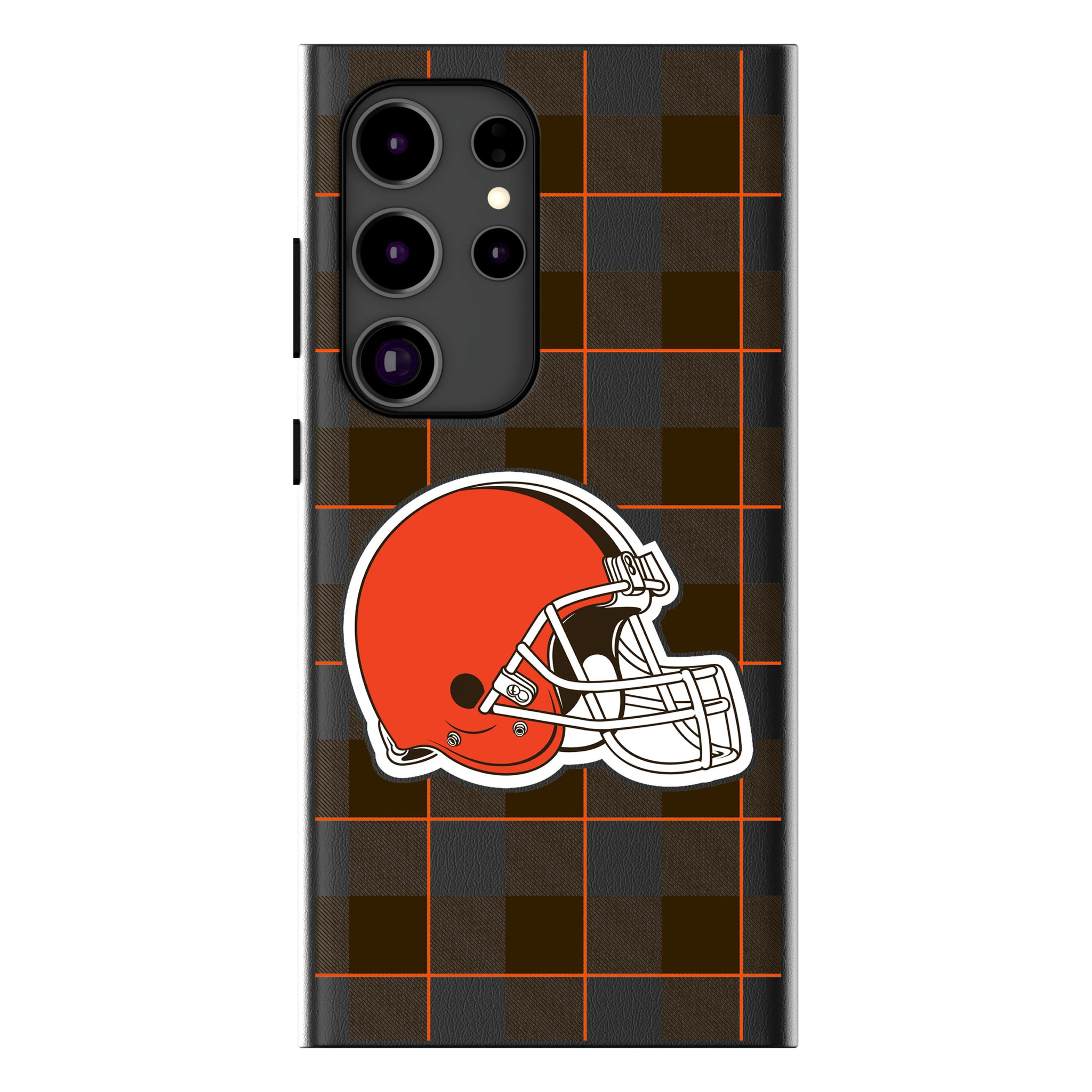 Cleveland Browns Plaid Galaxy MagSafe Compatible Phone Case for Samsung Galaxy