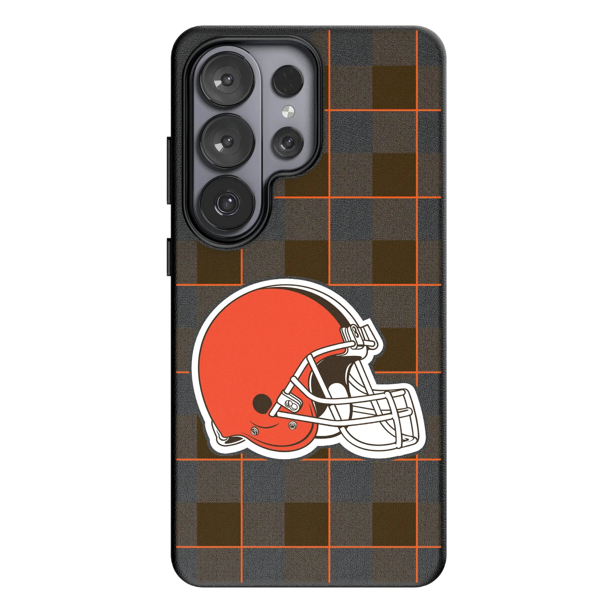 Cleveland Browns Plaid Galaxy MagSafe Compatible Phone Case for Samsung Galaxy#Device_Galaxy S26 Ultra