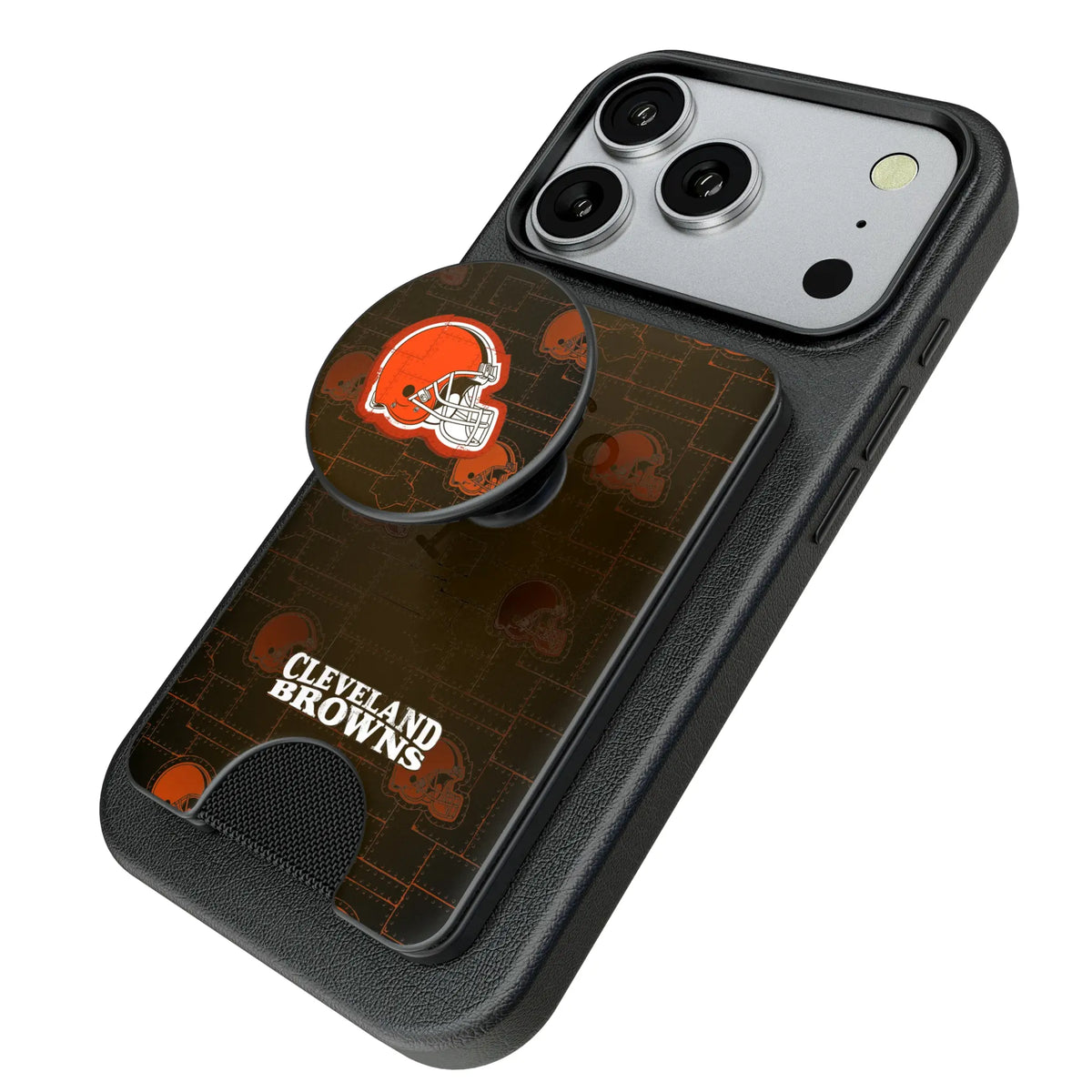 Cleveland Browns Rivet Popsockets Wallet Magnetic - Isometric View