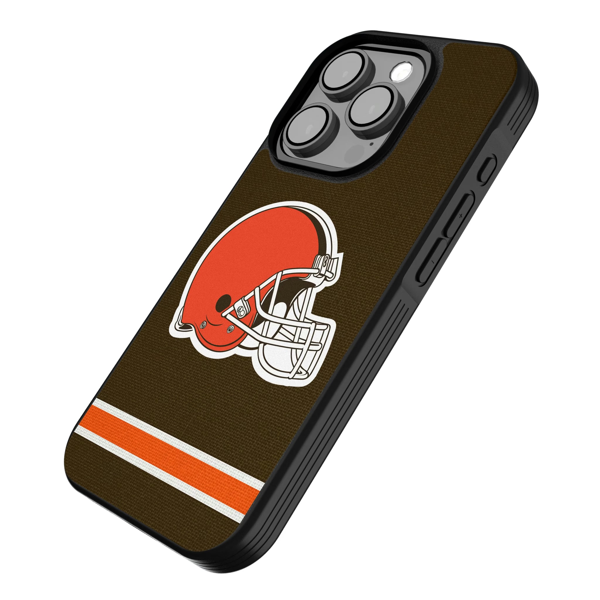 Cleveland Browns Stripe iPhone Bump Phone Case for Apple iPhone - Isometric View