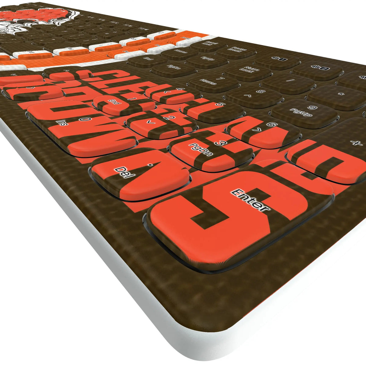 Cleveland Browns Stripe KKB605 Curved Wireless Keyboard - Detail