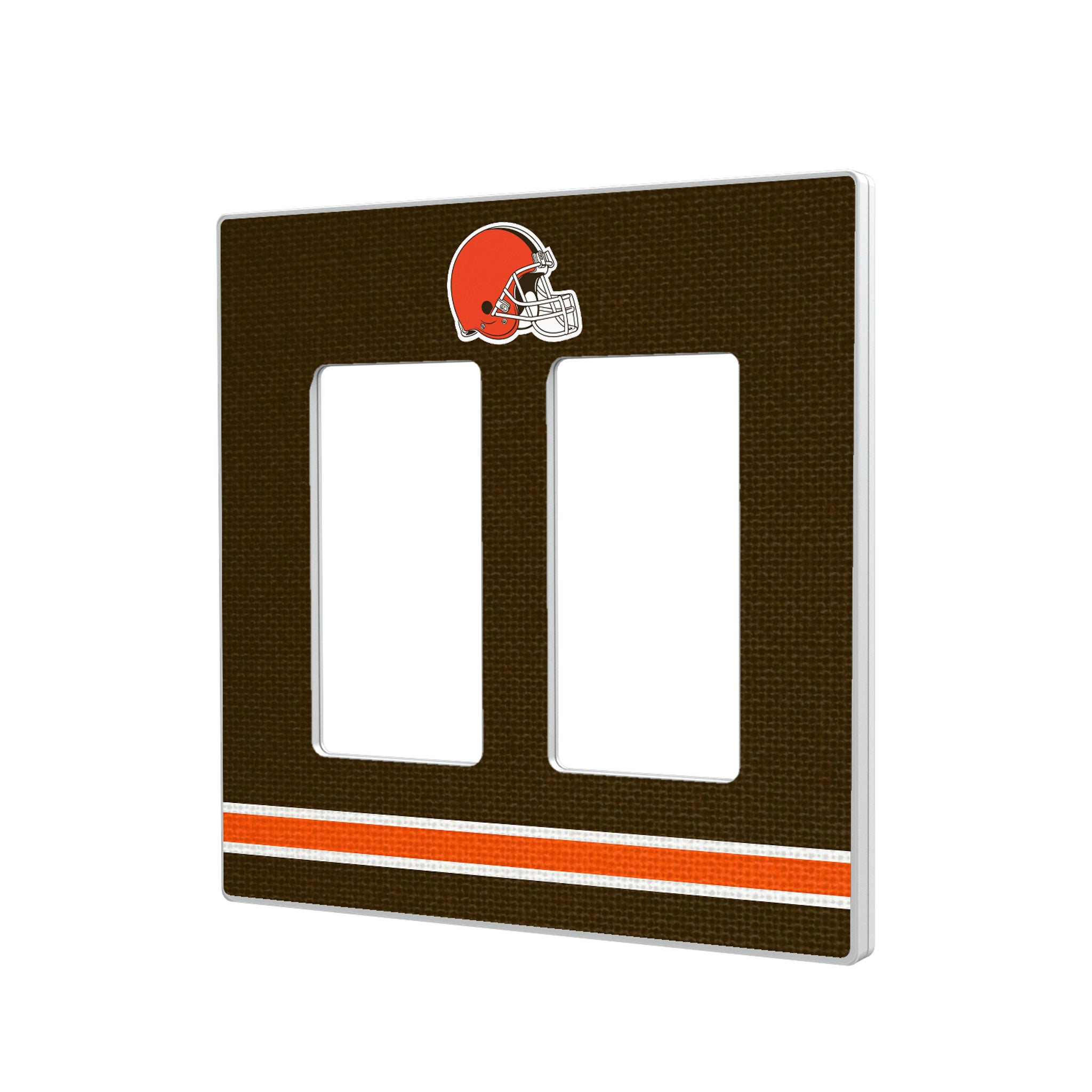 Cleveland Browns Stripe Hidden-Screw Light Switch Plate#Style_Double Rocker