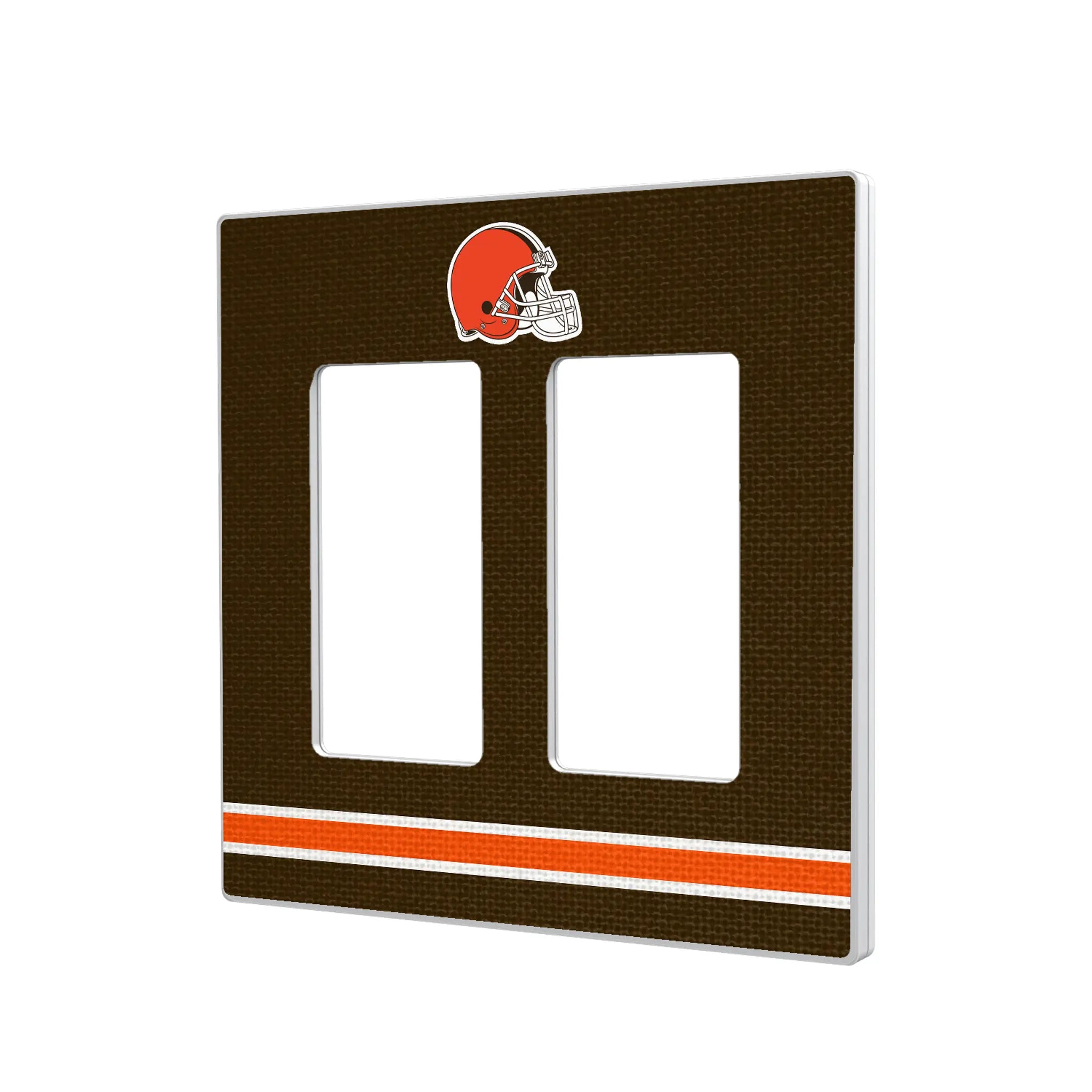 Cleveland Browns Stripe Hidden-Screw Light Switch Plate#Style_Double Rocker