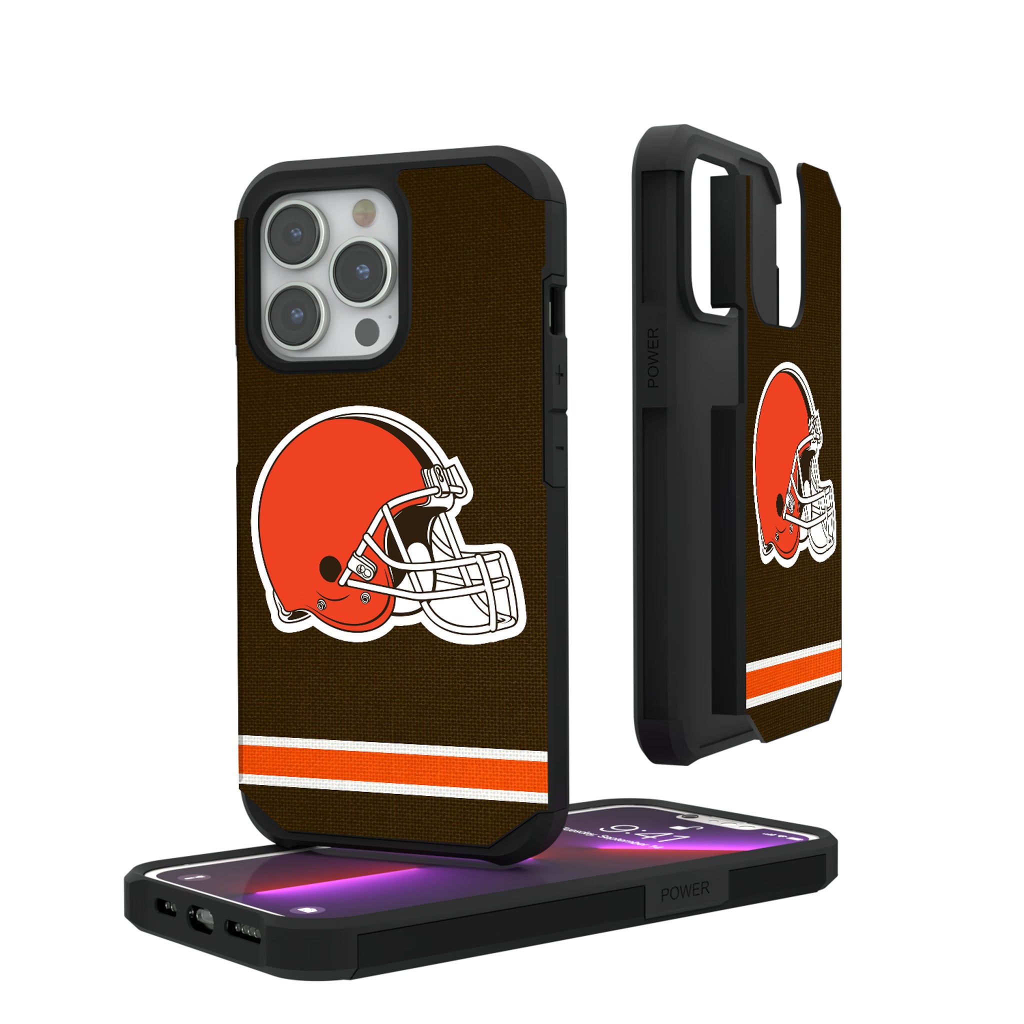 Cleveland Browns Stripe iPhone Rugged Phone Case for Apple iPhone