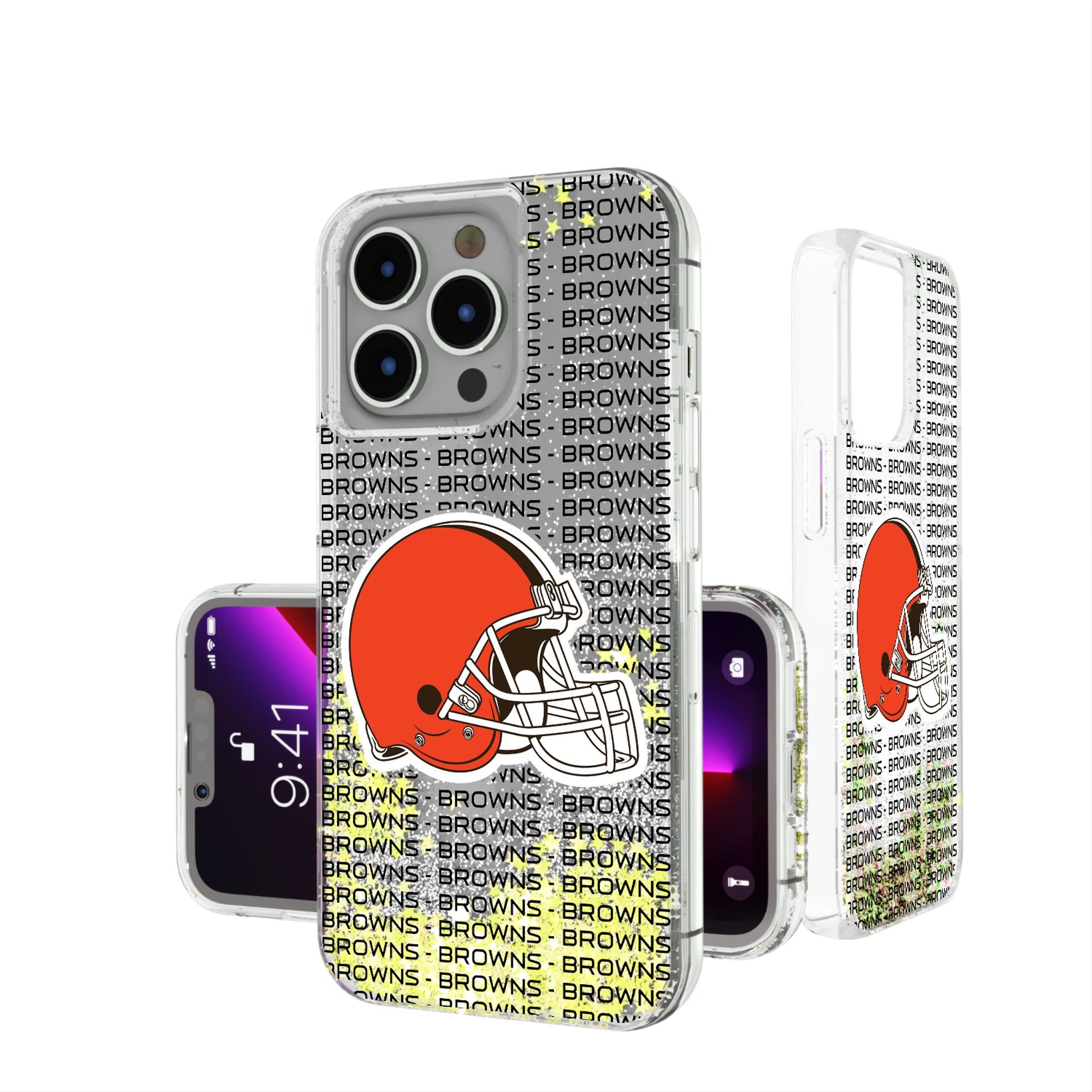 Cleveland Browns Text Backdrop iPhone Glitter Phone Case for Apple iPhone