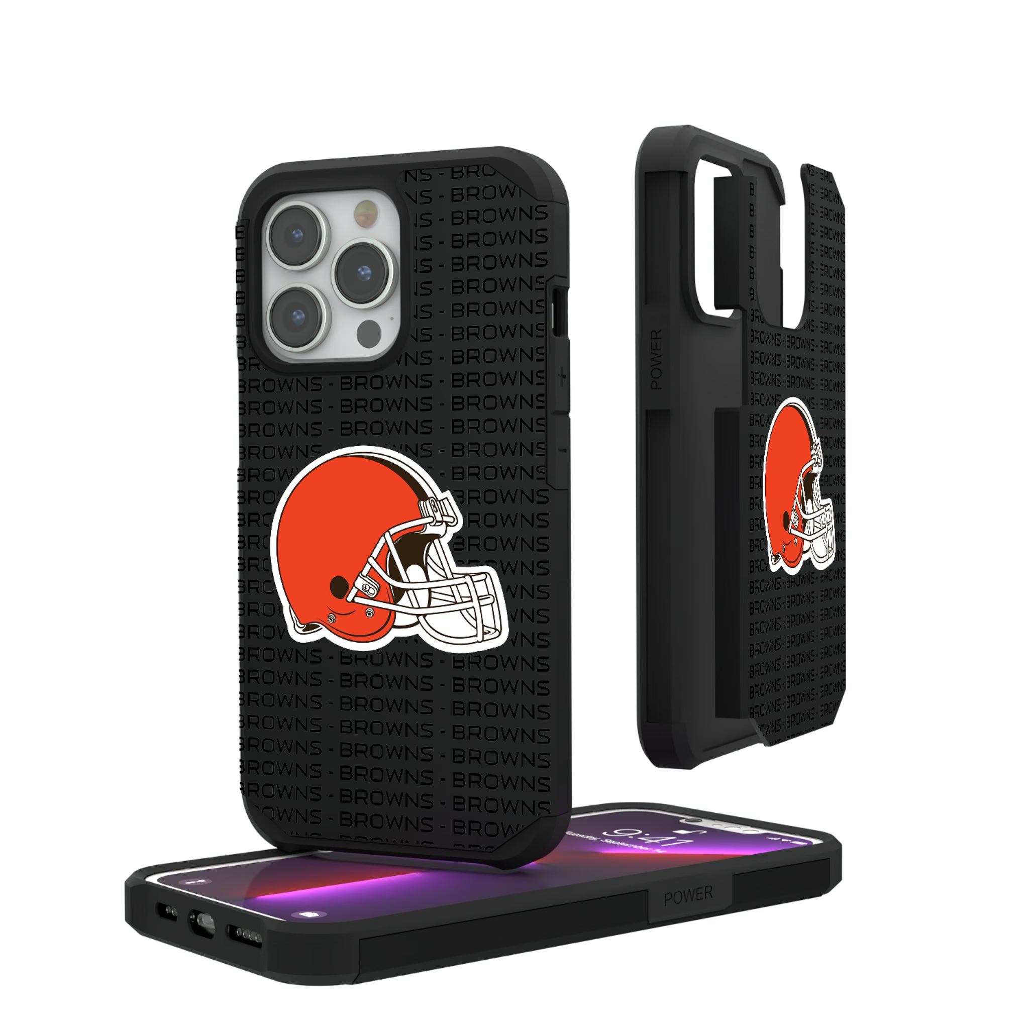 Cleveland Browns Text Backdrop iPhone Rugged Phone Case for Apple iPhone