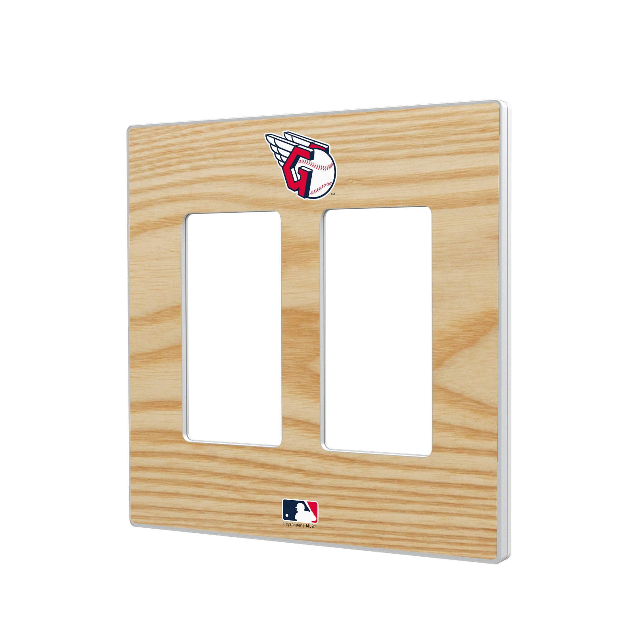 Cleveland Guardians Baseball Bat Hidden-Screw Light Switch Plate#Style_Double Rocker
