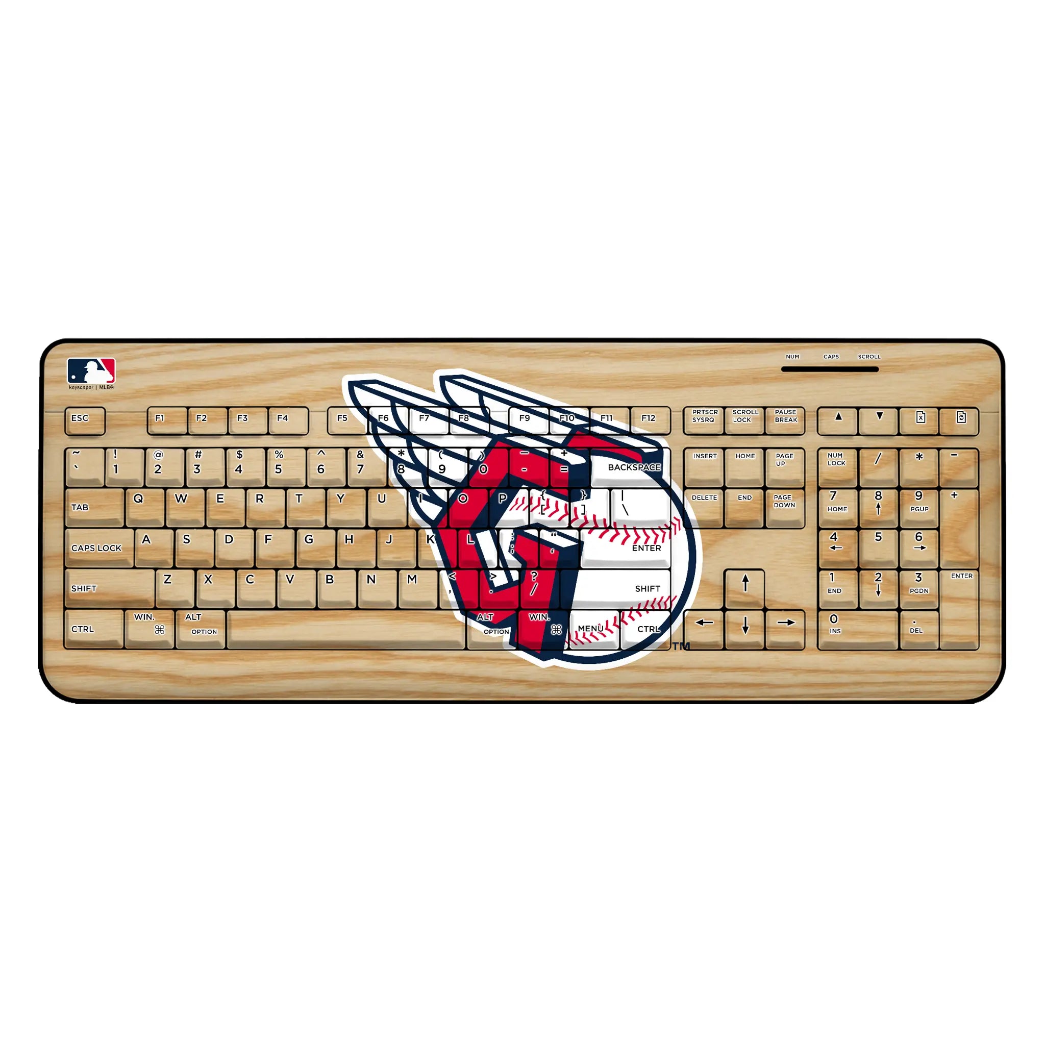 Cleveland Guardians Baseball Bat Wireless USB Keyboard