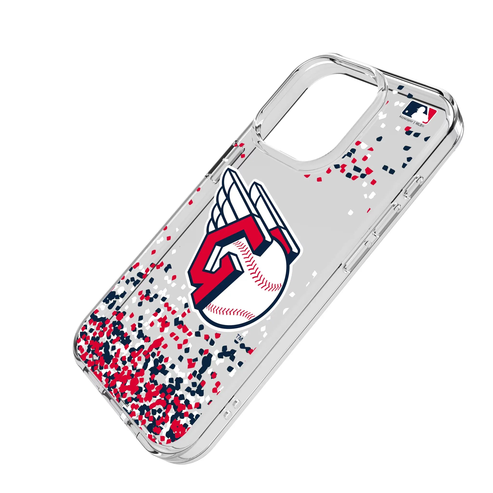 Cleveland Guardians Confetti iPhone Clear Phone Case for Apple iPhone - Isometric View