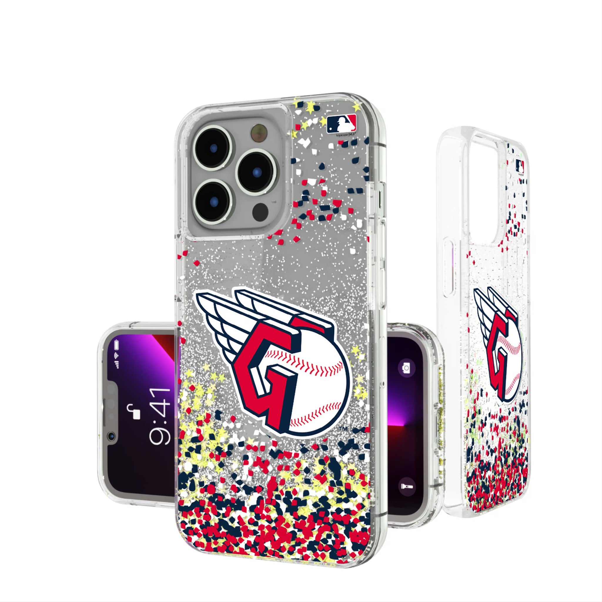 Cleveland Guardians Confetti iPhone Glitter Phone Case for Apple iPhone