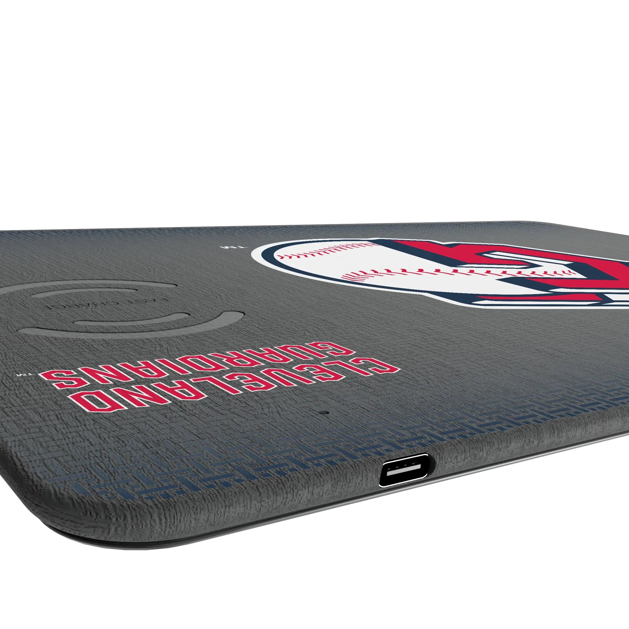 Cleveland Guardians Linen 15-Watt Wireless Charger and Mouse Pad