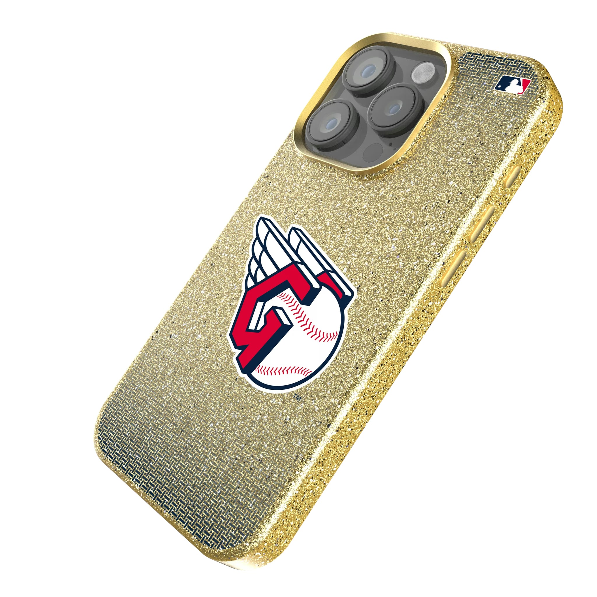 Cleveland Guardians Linen iPhone Bling Phone Case for Apple iPhone - Isometric View