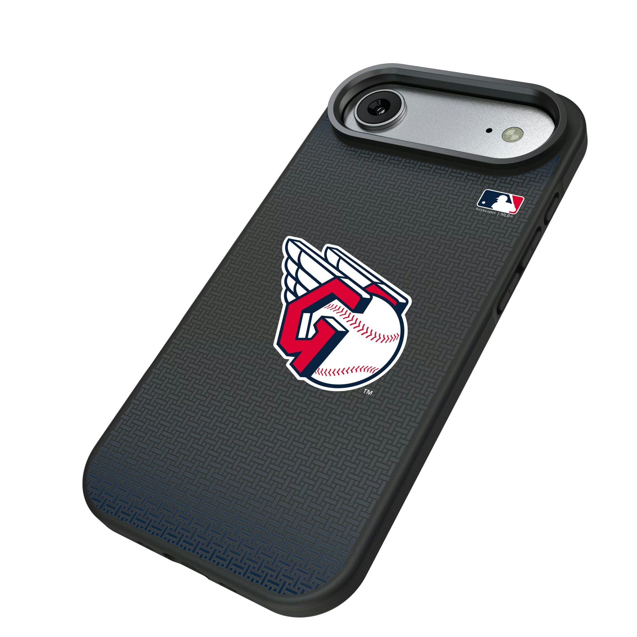 Cleveland Guardians Linen iPhone Bump Phone Case for Apple iPhone - Isometric View#Device_iPhone Air