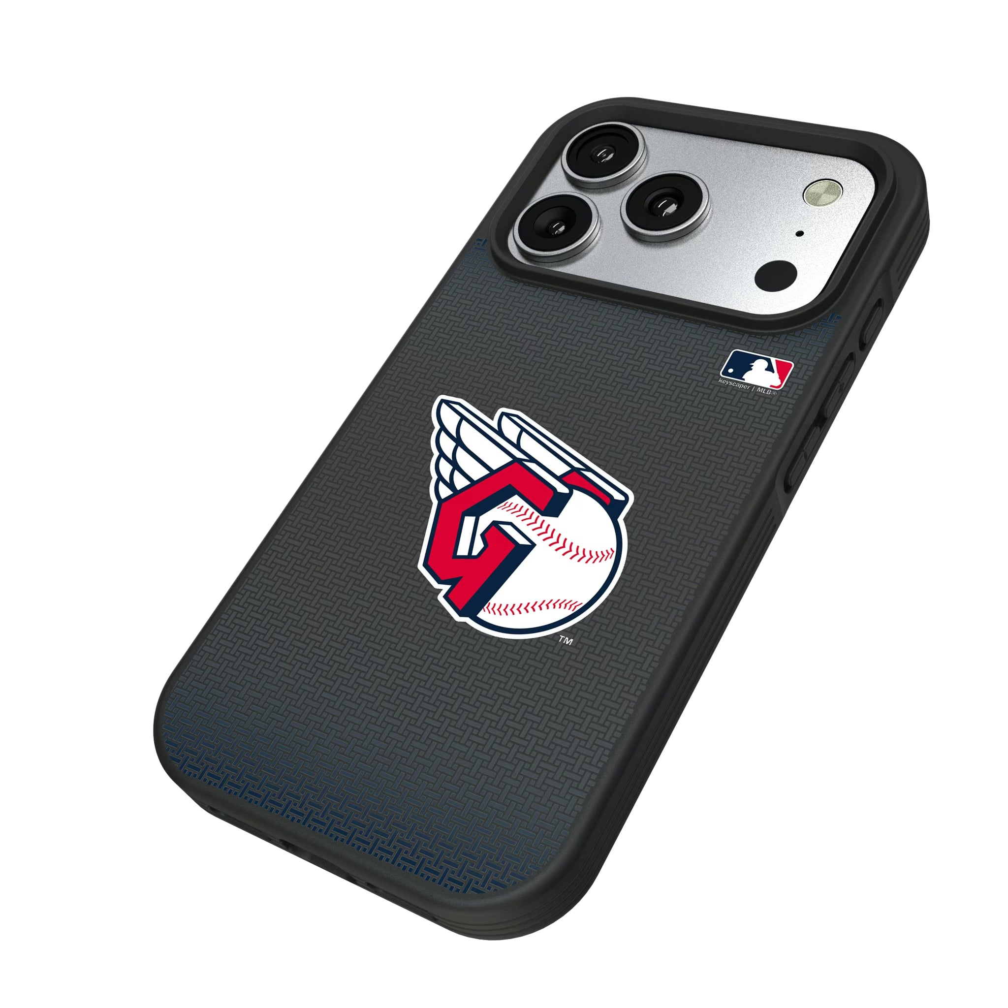 Cleveland Guardians Linen iPhone Bump Phone Case for Apple iPhone - Isometric View#Device_iPhone 17 Pro