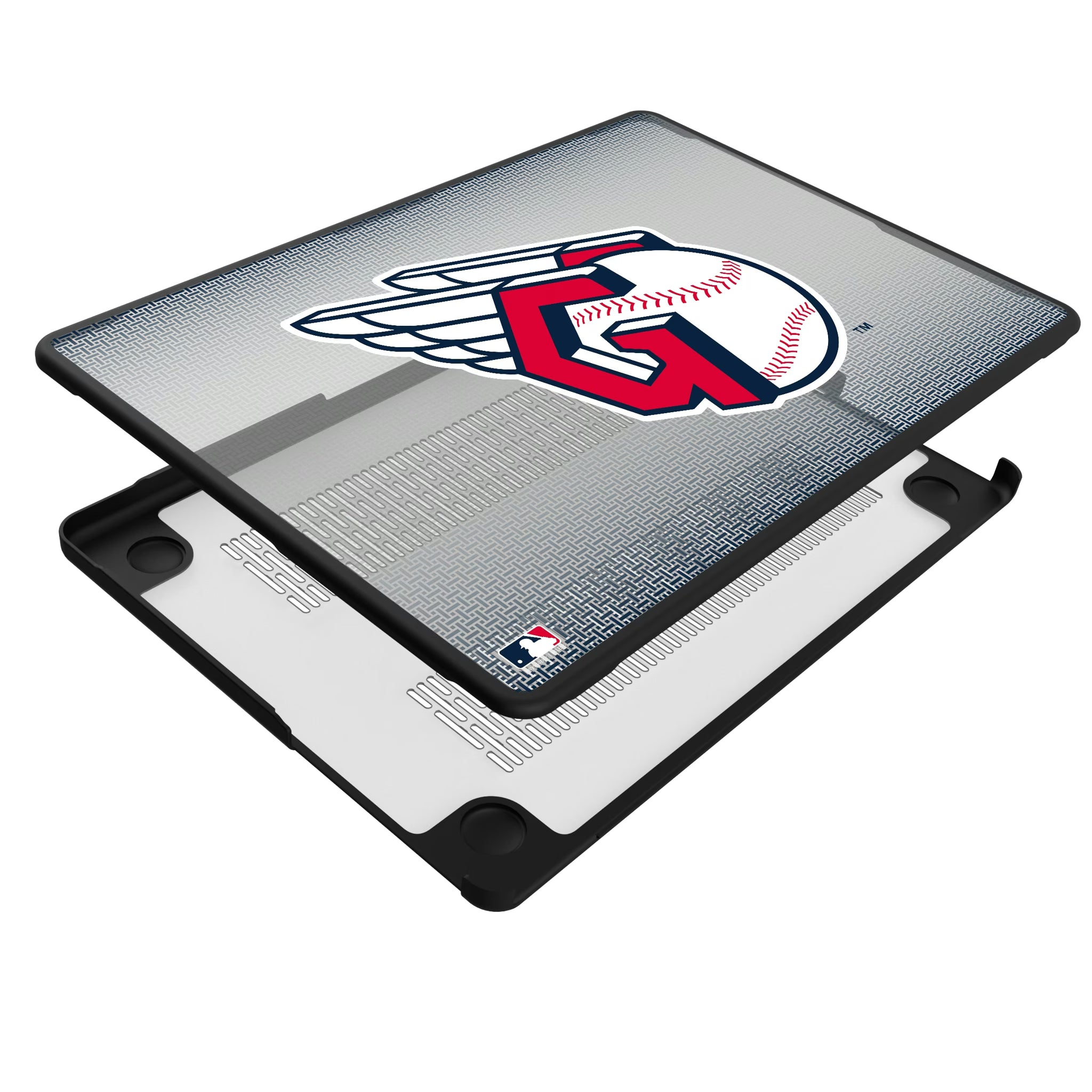 Cleveland Guardians Linen MacBook Laptop Case for Apple MacBook - Isometric View#Device_MacBook Pro (14-inch, 2021) / MacBook Pro (14-inch, 2023) / MacBook Pro (14-inch, 2024)