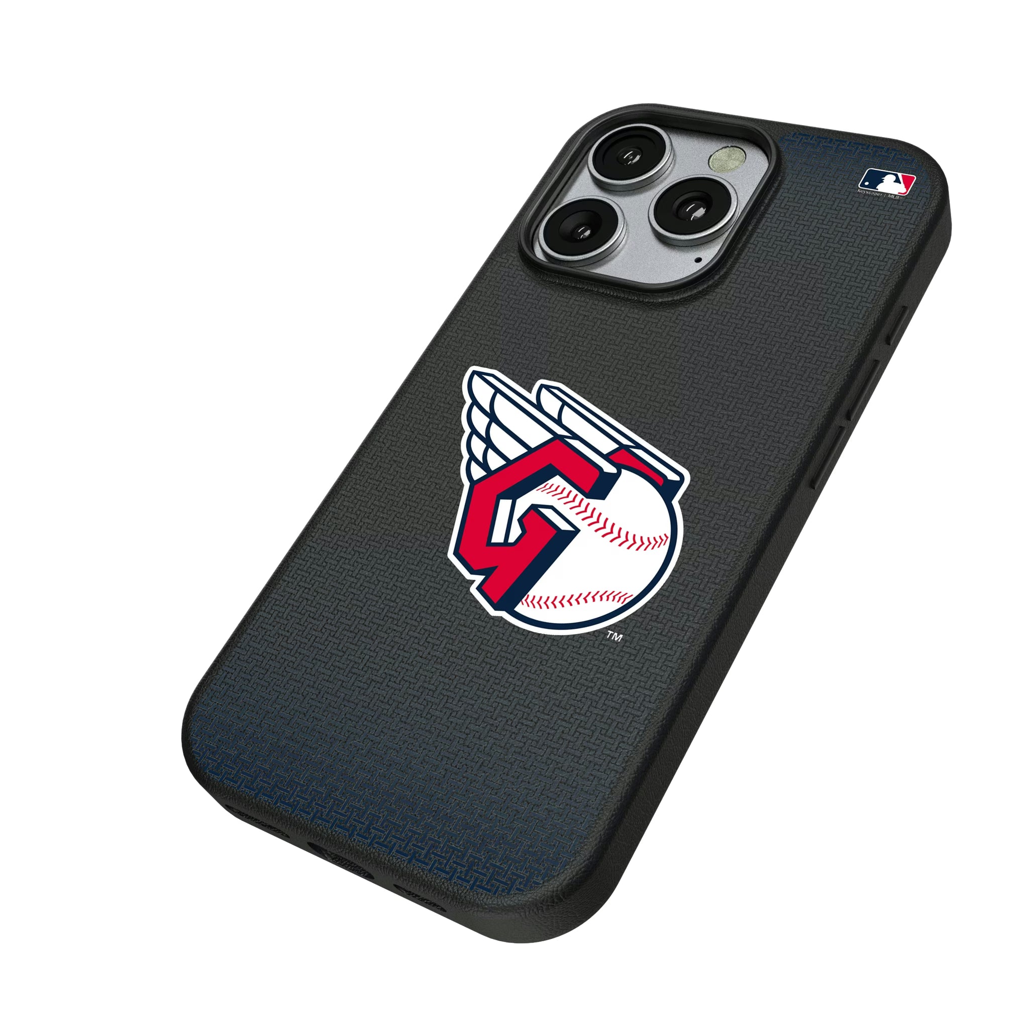 Cleveland Guardians Linen iPhone MagSafe Compatible Phone Case for Apple iPhone - Isometric View