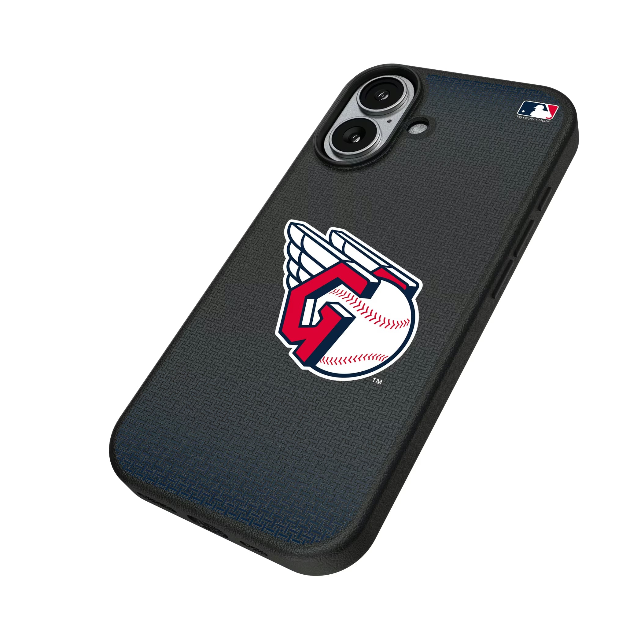 Cleveland Guardians Linen iPhone MagSafe Compatible Phone Case for Apple iPhone - Isometric View#Device_iPhone 17