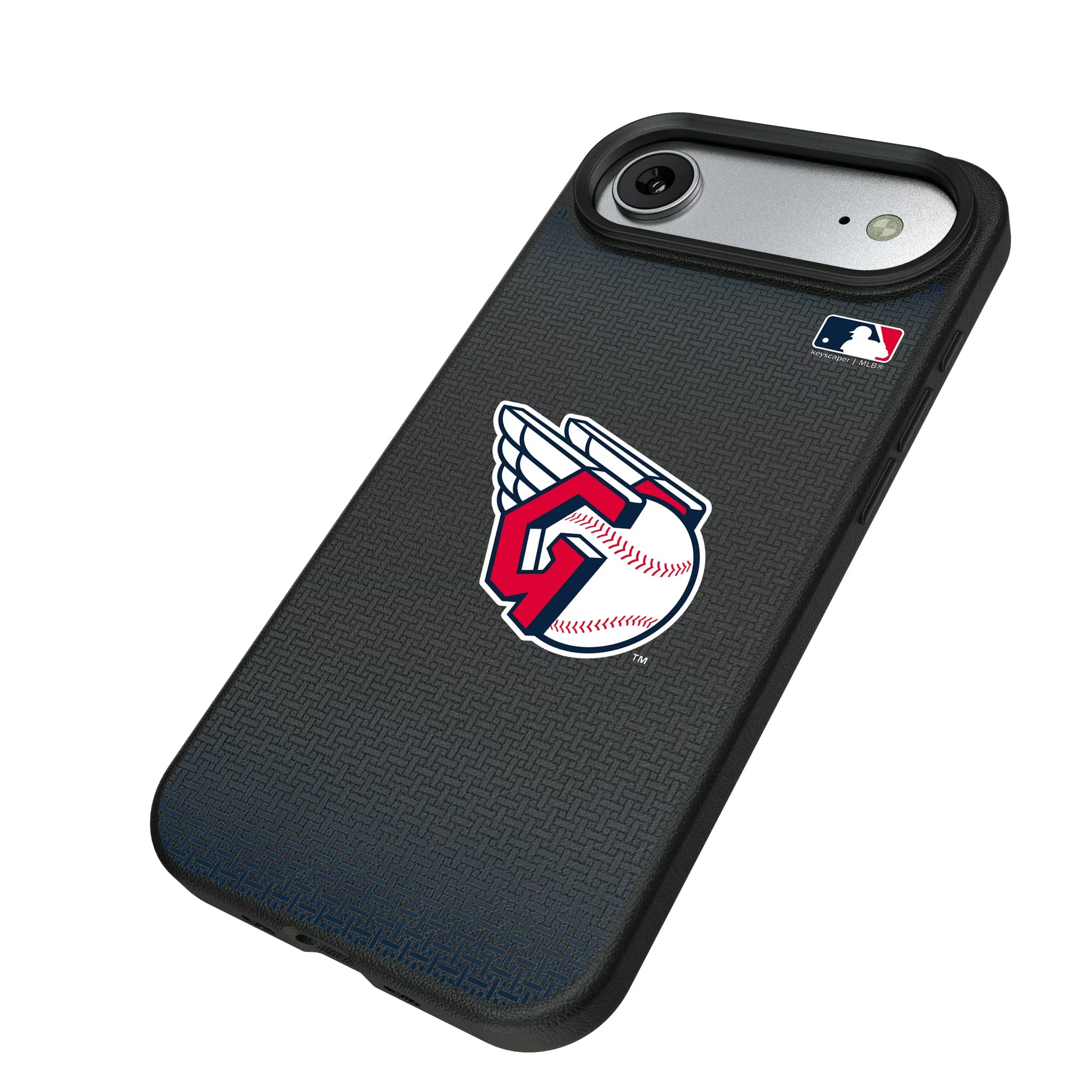 Cleveland Guardians Linen iPhone MagSafe Compatible Phone Case for Apple iPhone - Isometric View#Device_iPhone Air