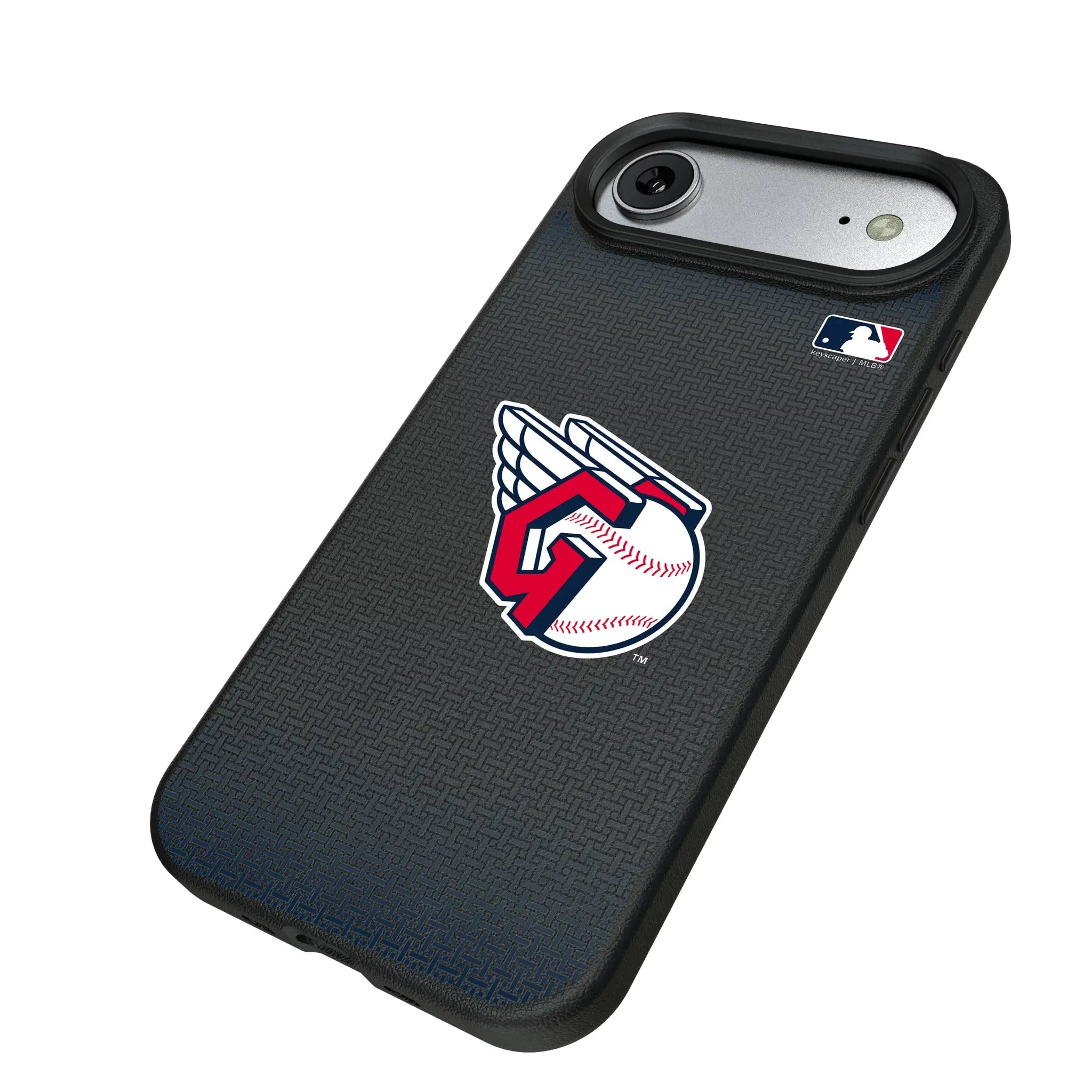 Cleveland Guardians Linen iPhone MagSafe Compatible Phone Case for Apple iPhone - Isometric View#Device_iPhone Air