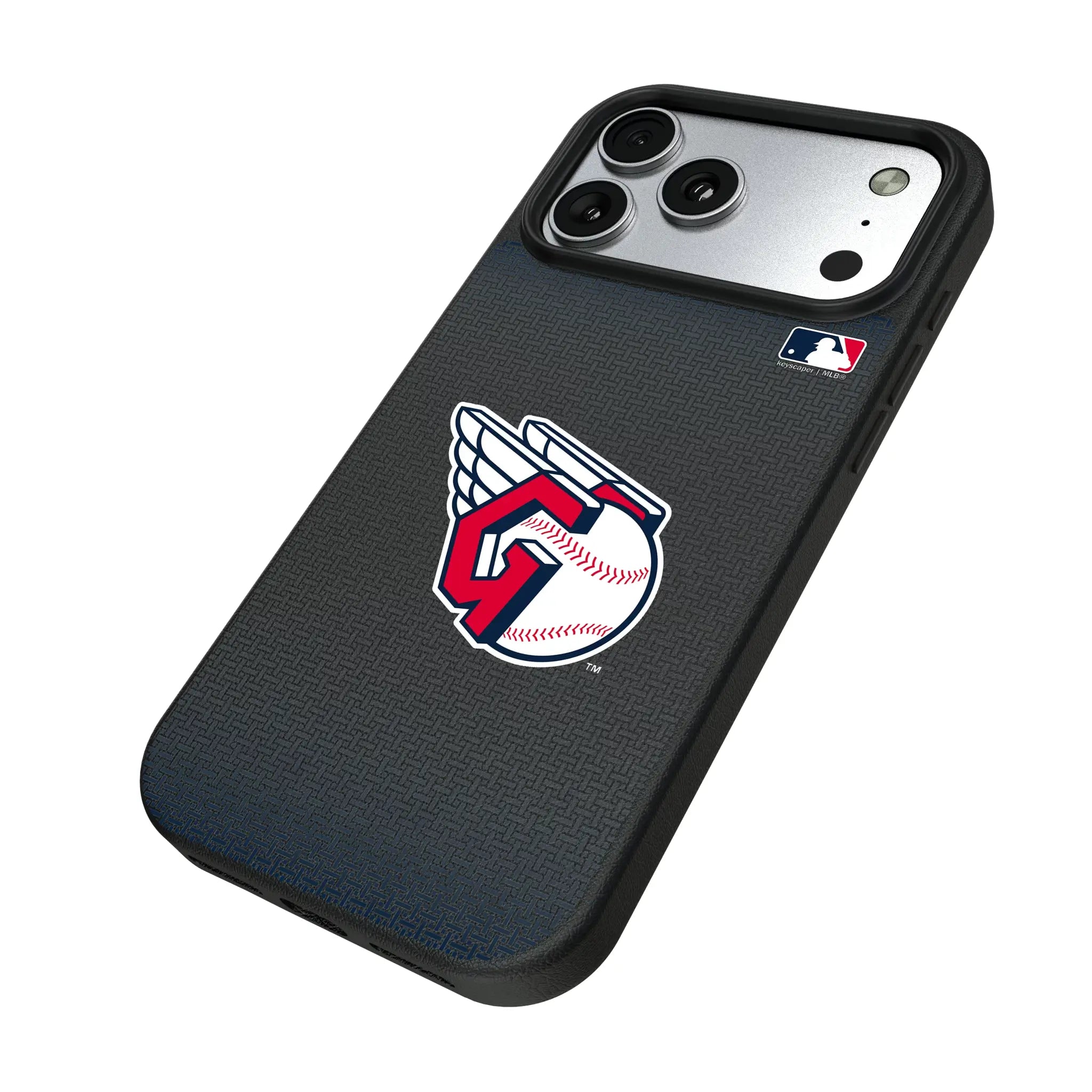 Cleveland Guardians Linen iPhone MagSafe Compatible Phone Case for Apple iPhone - Isometric View#Device_iPhone 17 Pro Max