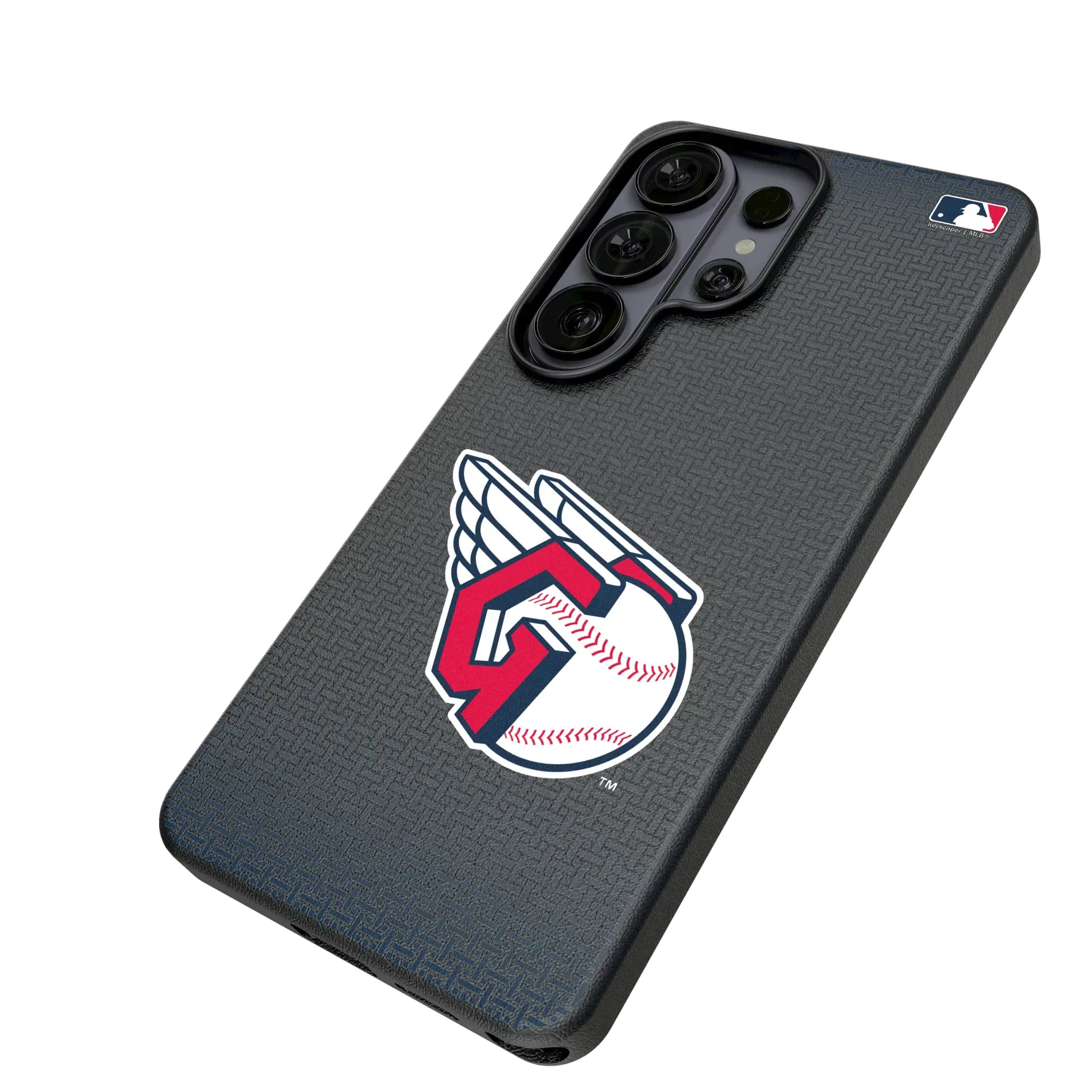Cleveland Guardians Linen Galaxy MagSafe Compatible Phone Case for Samsung Galaxy - Isometric View#Device_Galaxy S26 Ultra