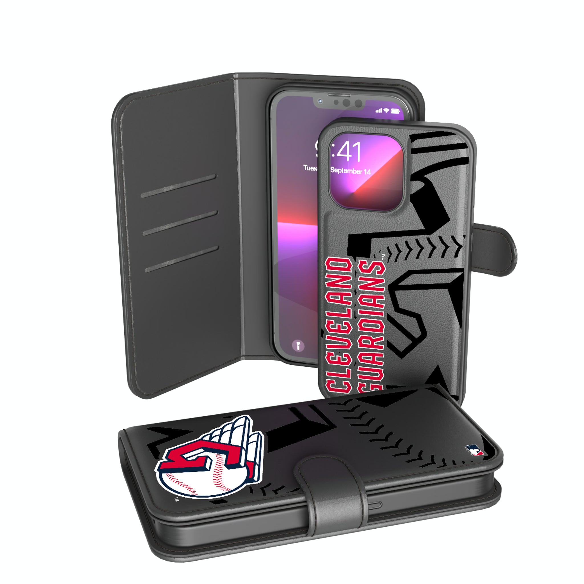 Cleveland Guardians Monocolor Tilt iPhone Wallet Phone Case for Apple iPhone
