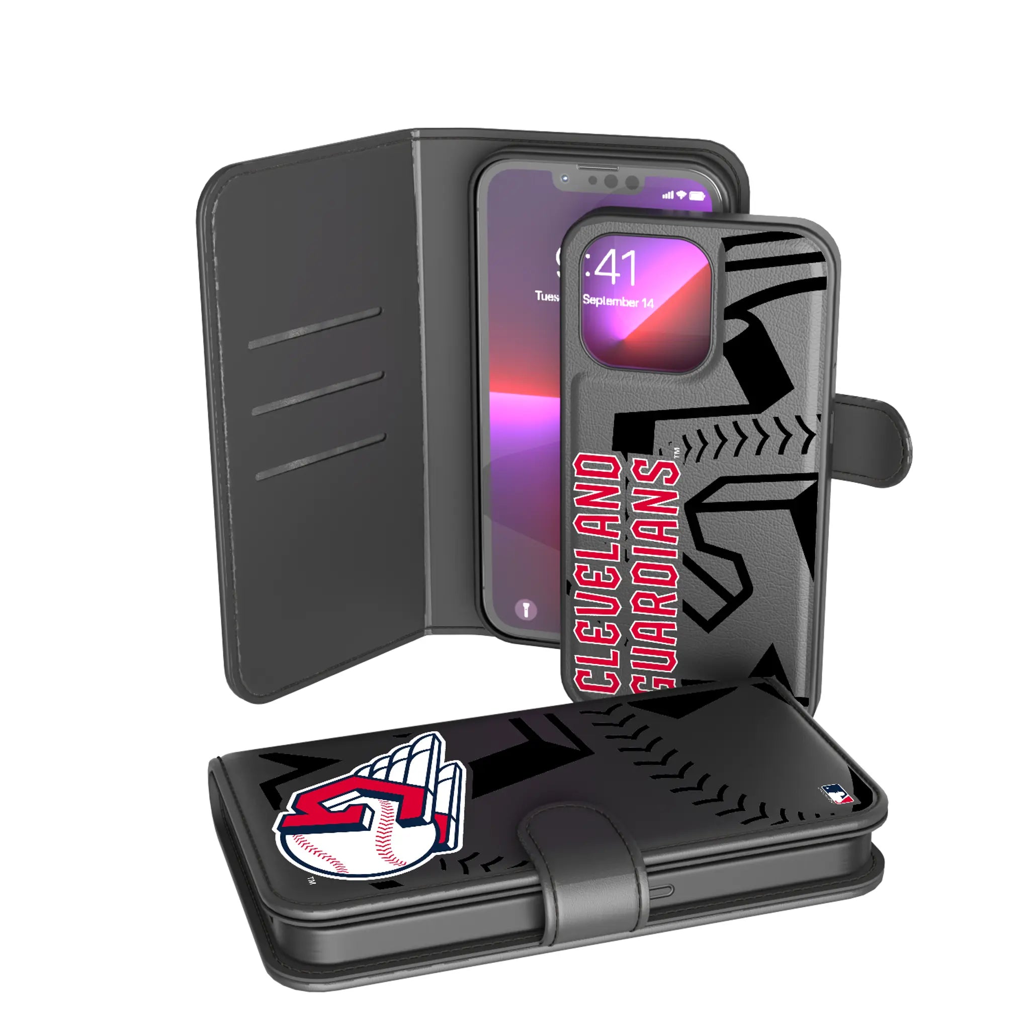 Cleveland Guardians Monocolor Tilt iPhone Wallet Phone Case for Apple iPhone