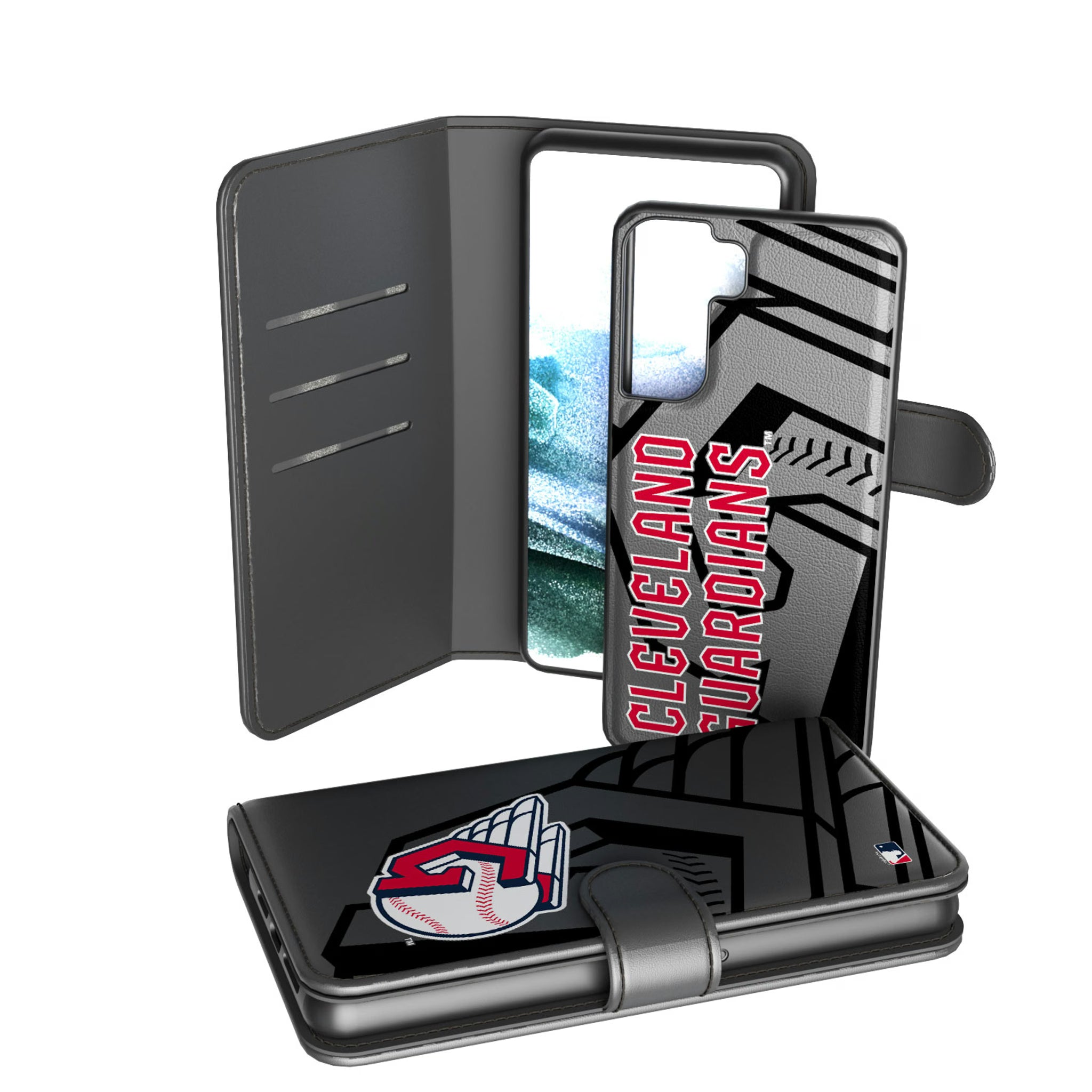 Cleveland Guardians Monocolor Tilt Galaxy Wallet Phone Case for Samsung Galaxy