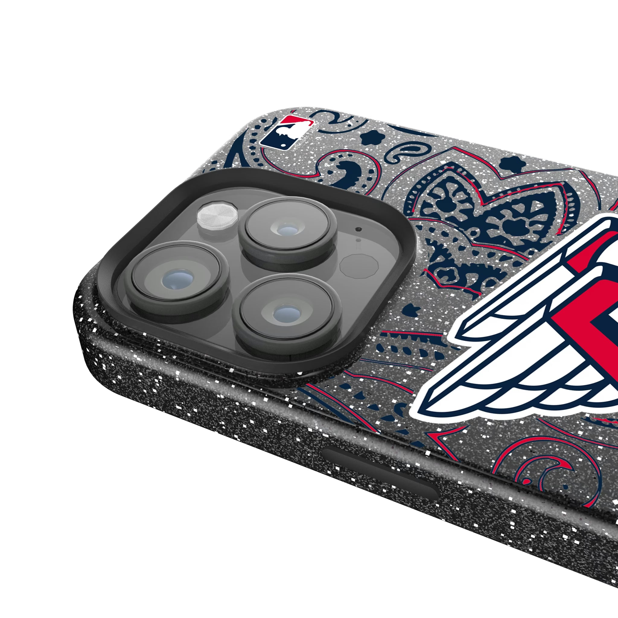Cleveland Guardians Paisley iPhone Bling Phone Case for Apple iPhone - Detail