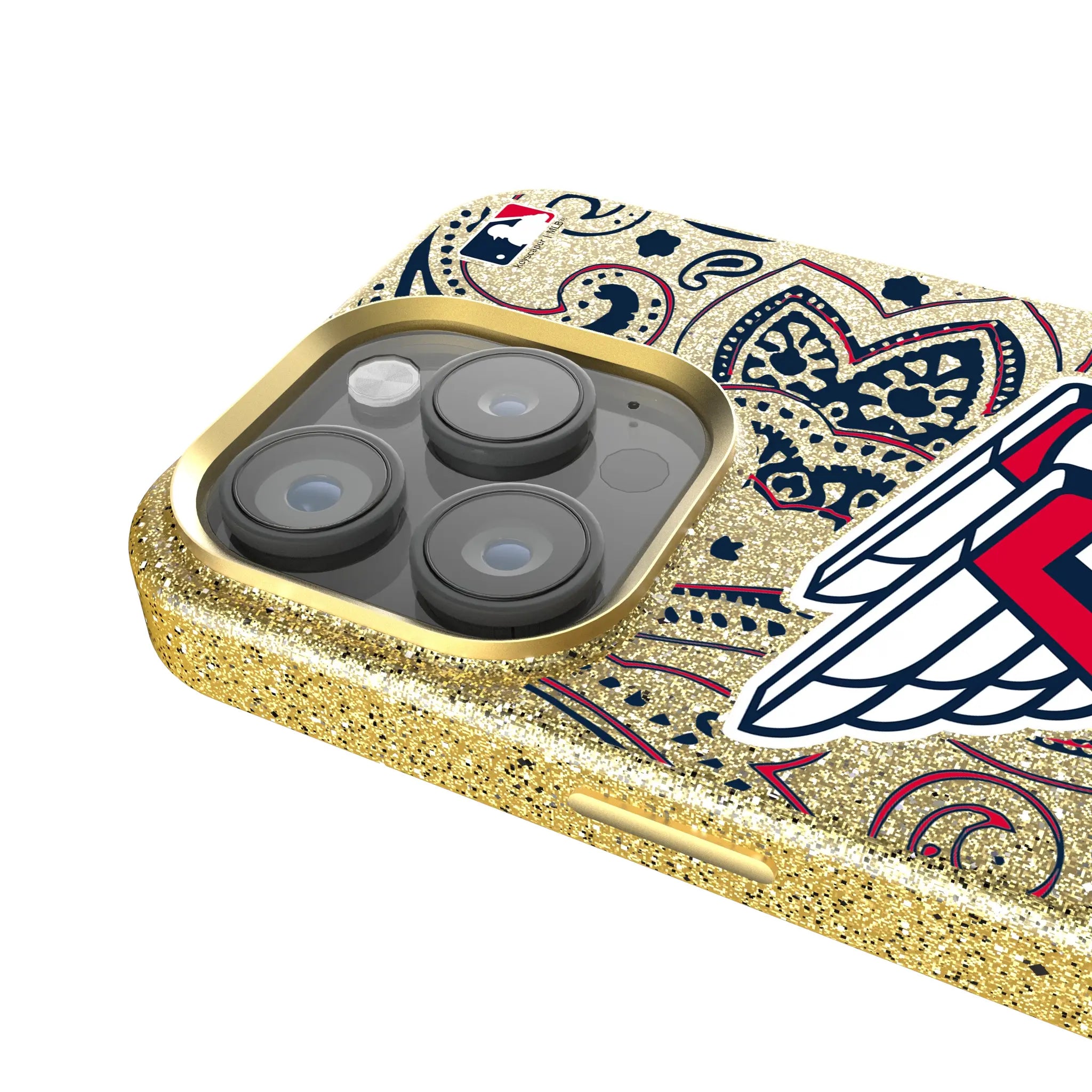 Cleveland Guardians Paisley iPhone Bling Phone Case for Apple iPhone - Detail
