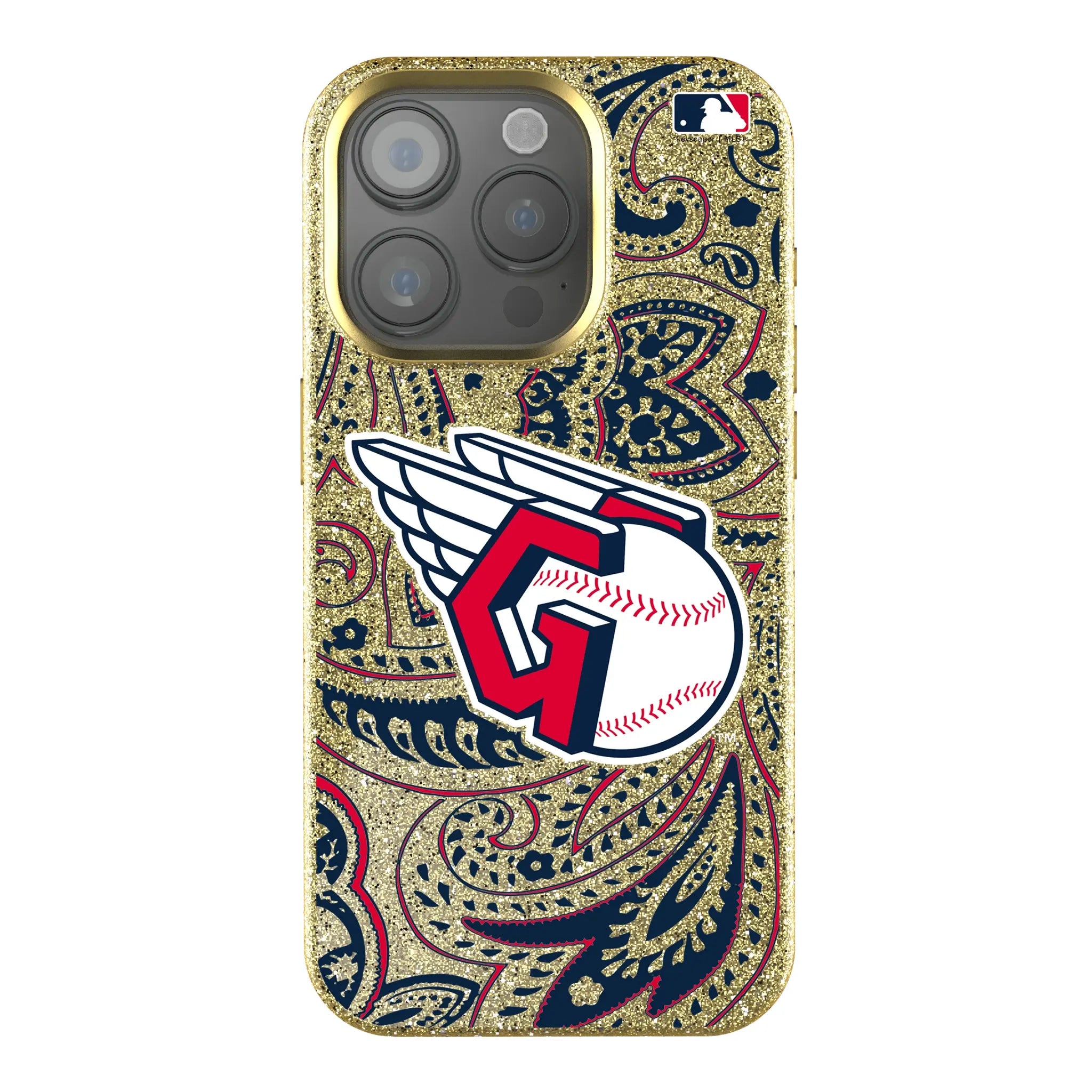 Cleveland Guardians Paisley iPhone Bling Phone Case for Apple iPhone