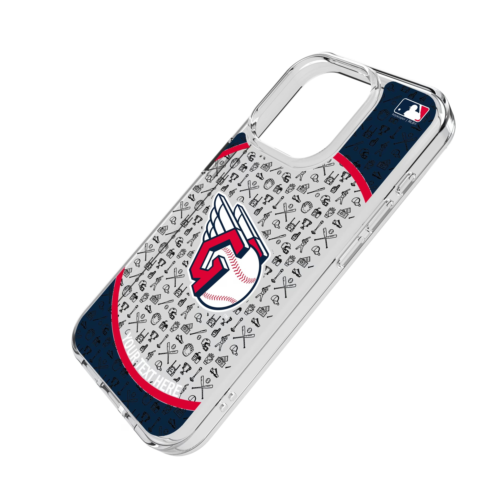 Cleveland Guardians Personalized Circle iPhone Clear Phone Case for Apple iPhone - Isometric View