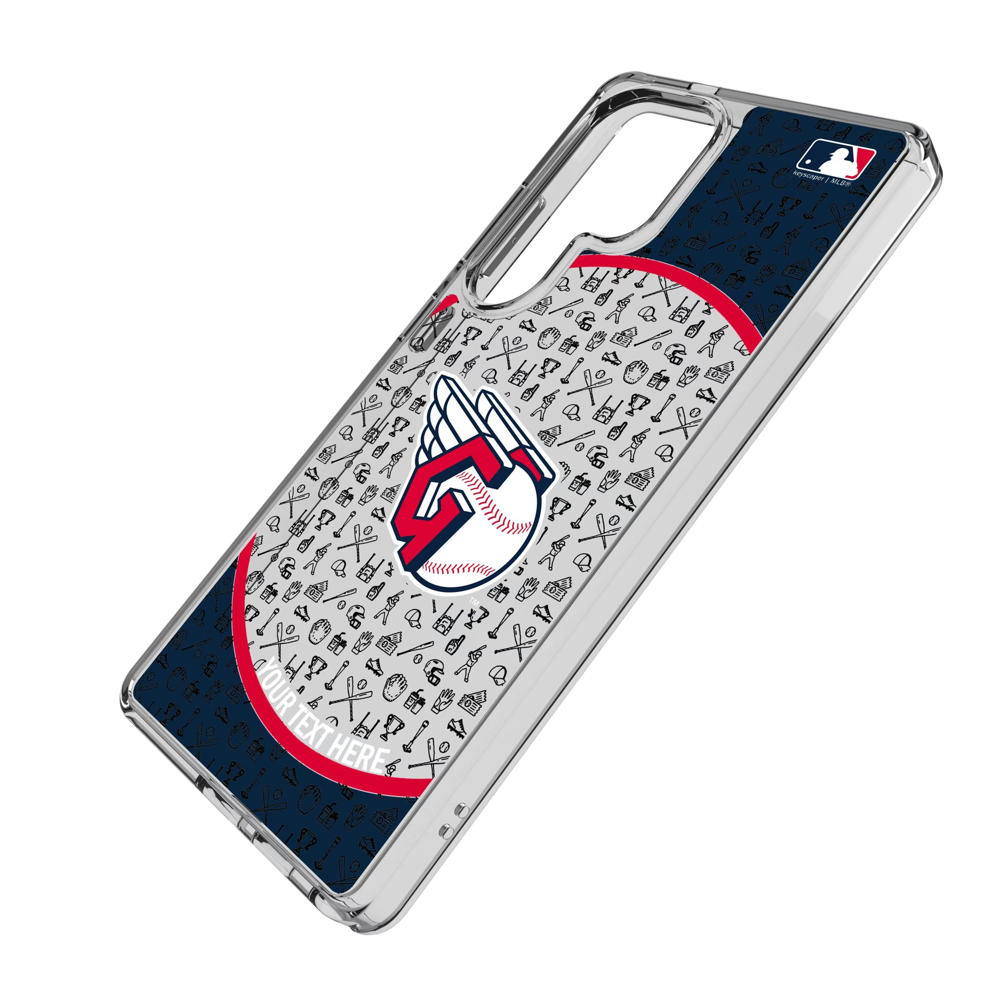 Cleveland Guardians Personalized Circle Galaxy Clear Phone Case for Samsung Galaxy - Isometric View