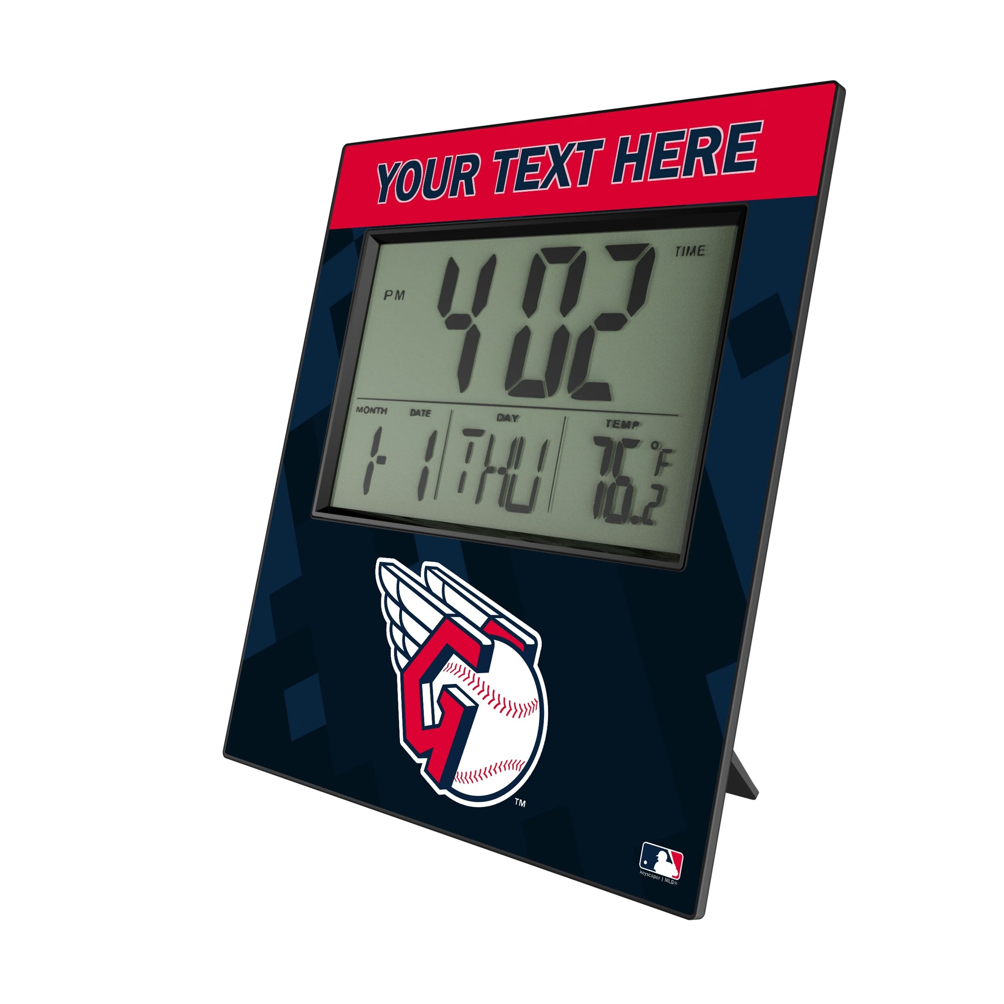 Cleveland Guardians Personalized Color Block Wall Clock