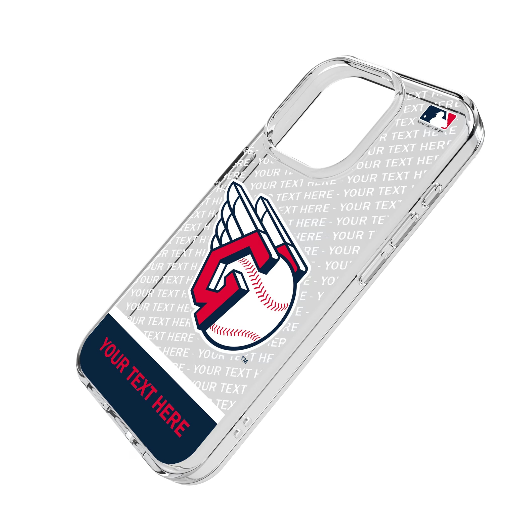 Cleveland Guardians Personalized EndZone Plus iPhone Clear Phone Case for Apple iPhone - Isometric View