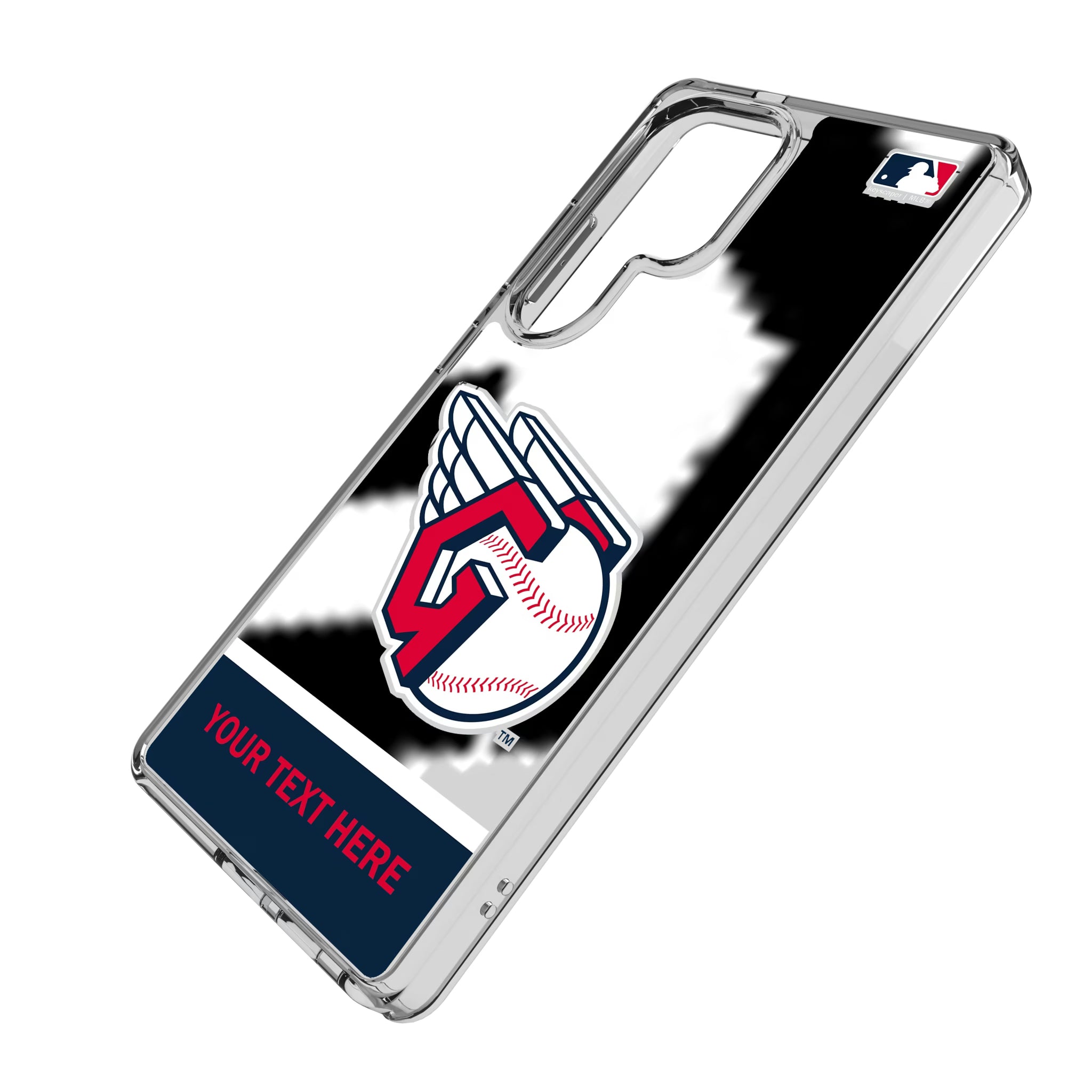 Cleveland Guardians Personalized EndZone Plus Galaxy Clear Phone Case for Samsung Galaxy - Isometric View