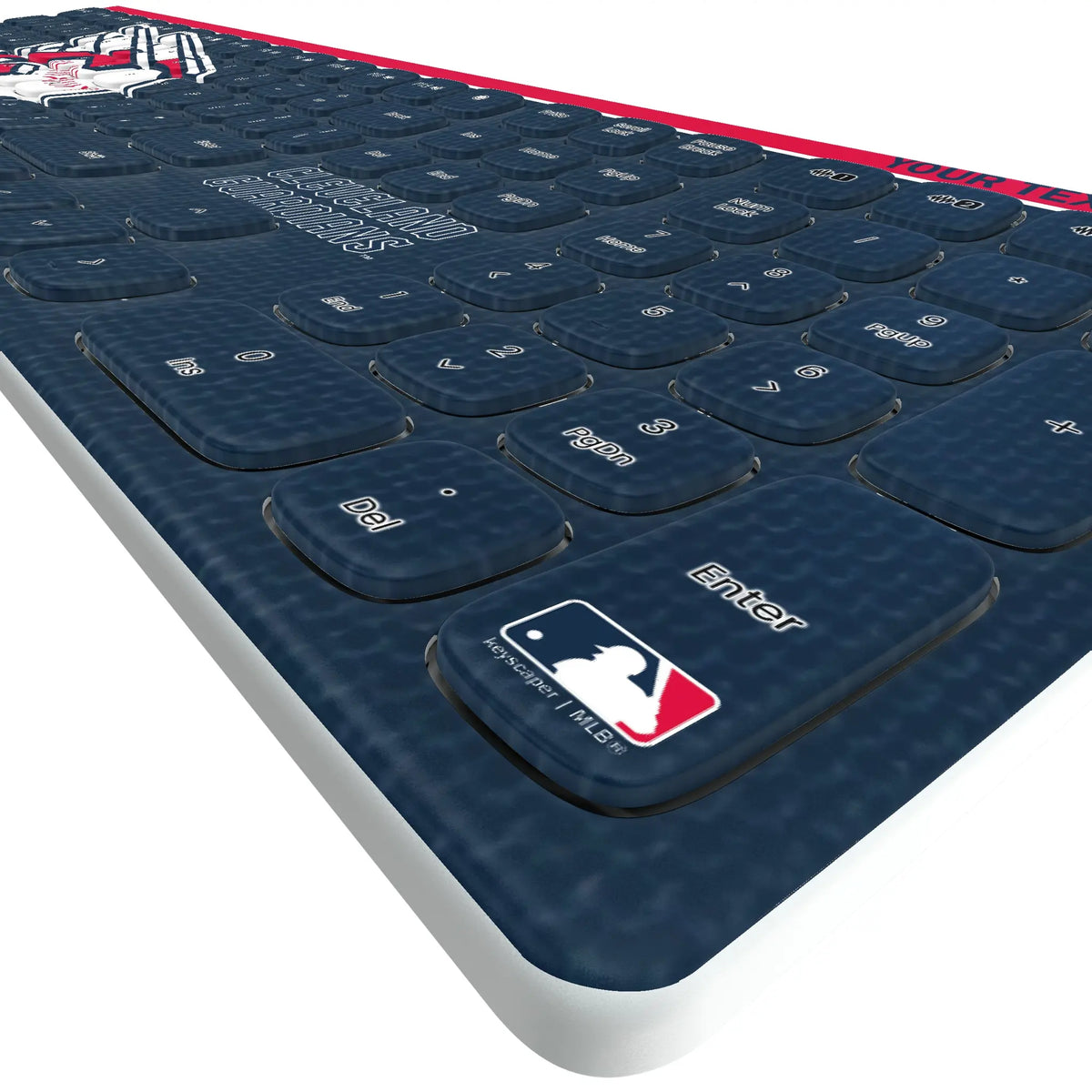 Cleveland Guardians Personalized Endzone Solid KKB605 Curved Wireless Keyboard - Detail