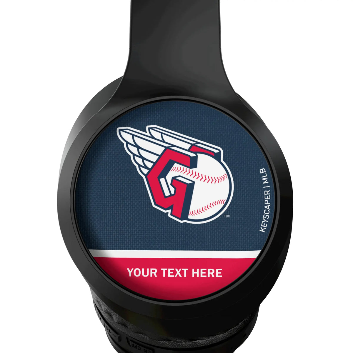 Cleveland Guardians Personalized Endzone Solid Wireless Over-Ear Headphones With Case - Detail