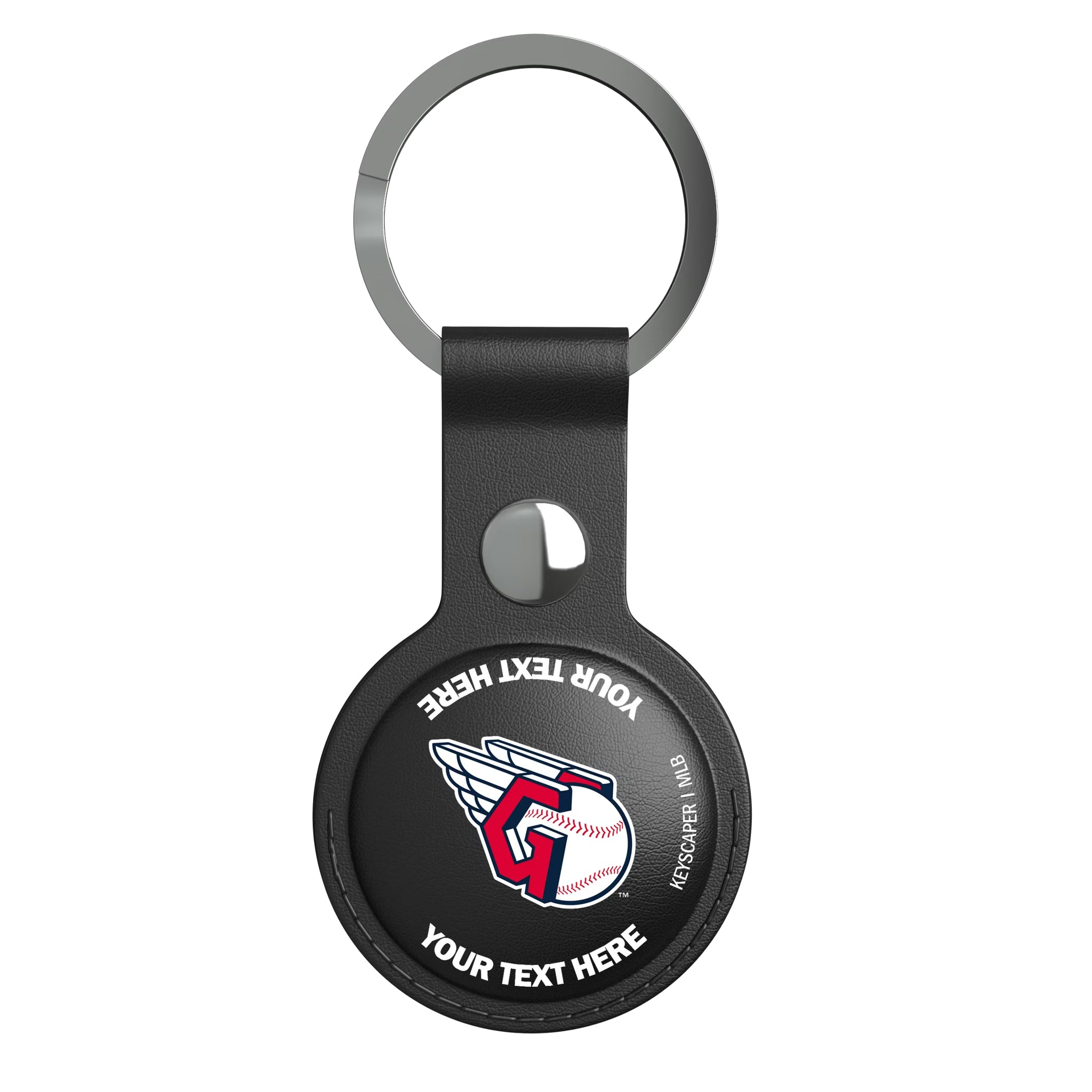 Cleveland Guardians Personalized Insignia AirTag Black Airtag Holder