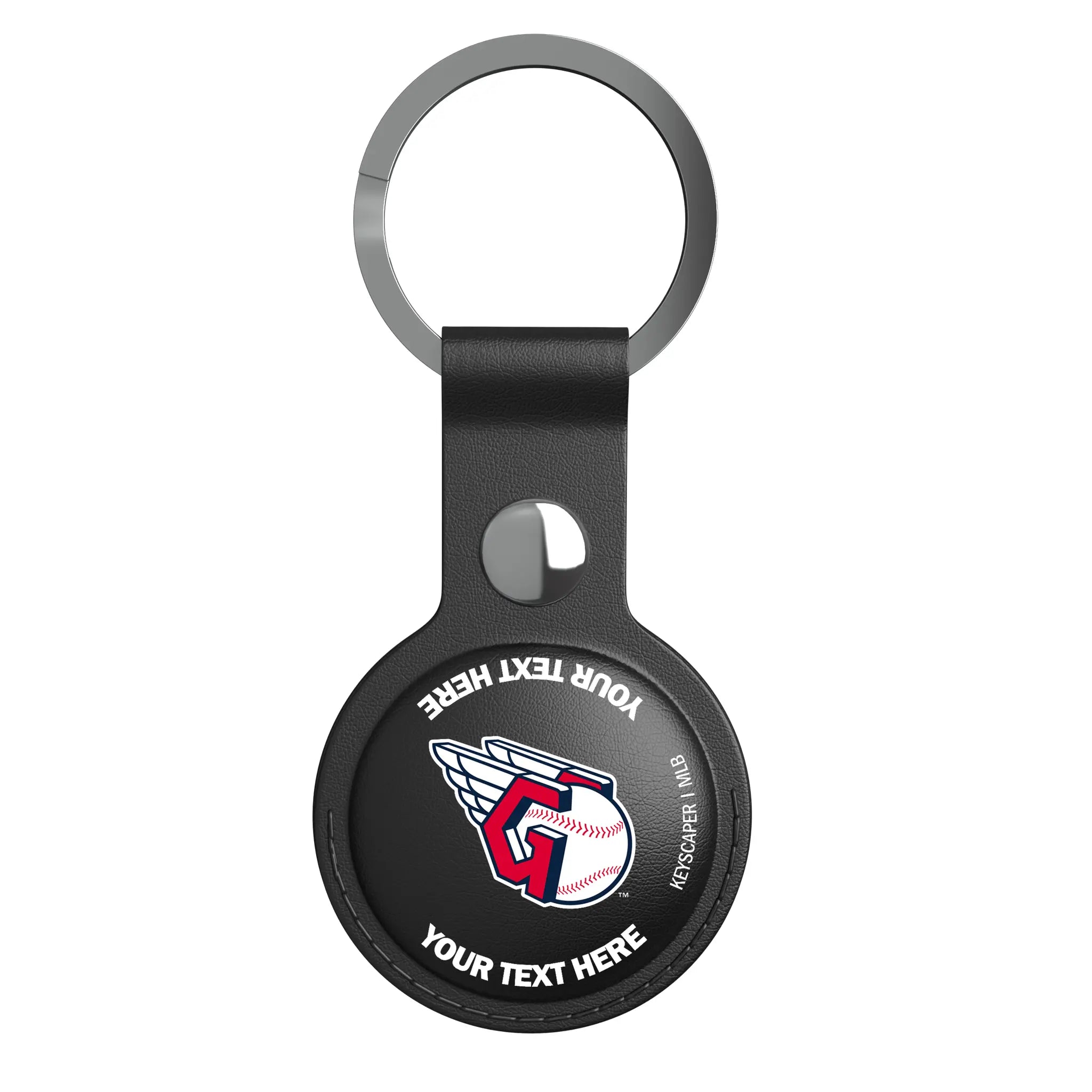 Cleveland Guardians Personalized Insignia AirTag Black Airtag Holder